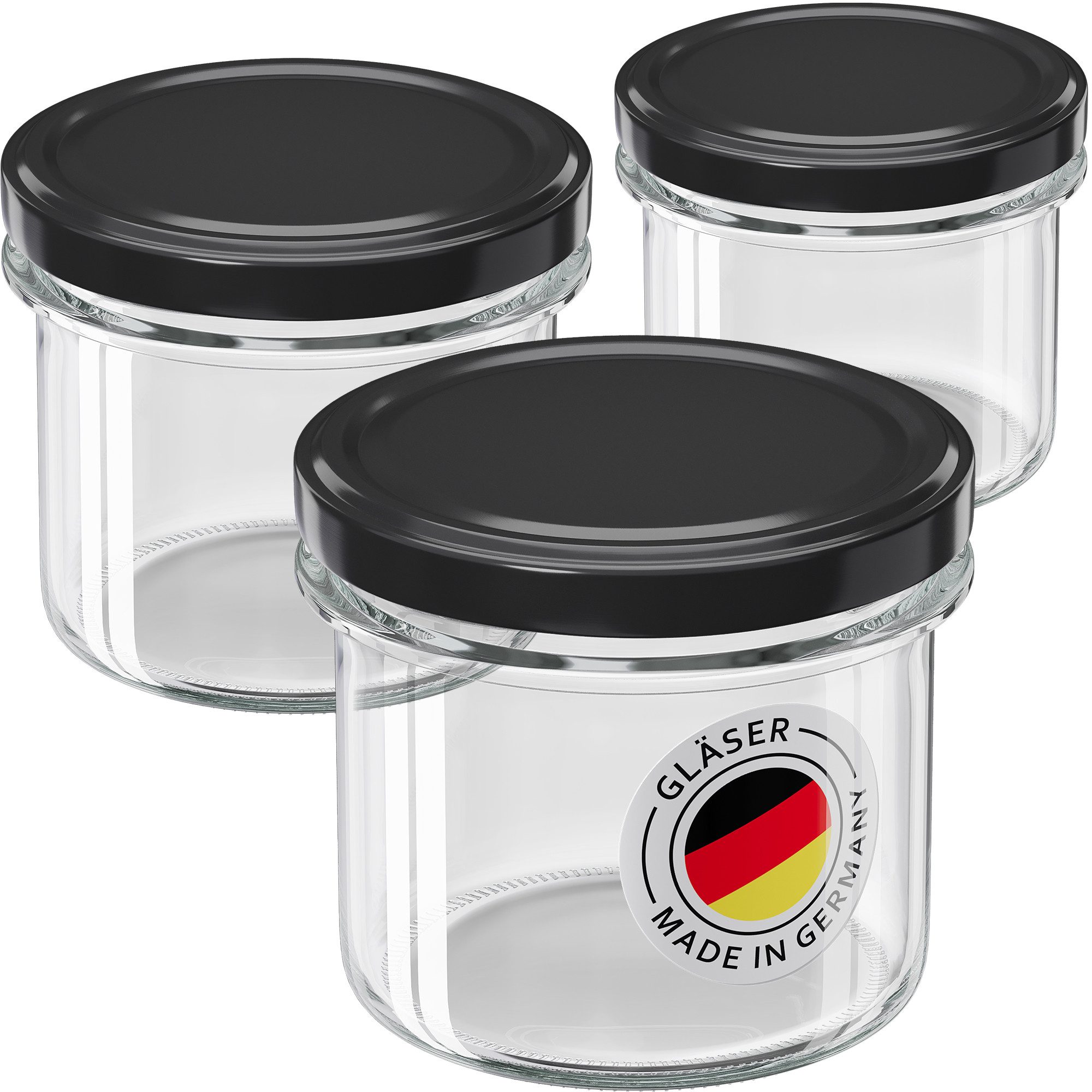 Wellgro Vorratsglas Банки mit Schraubdeckel 235ml - Deckel To 82, (6-tlg)