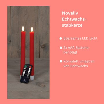 Novaliv LED-Kerze - (12-tlg), Echtwachskerzen