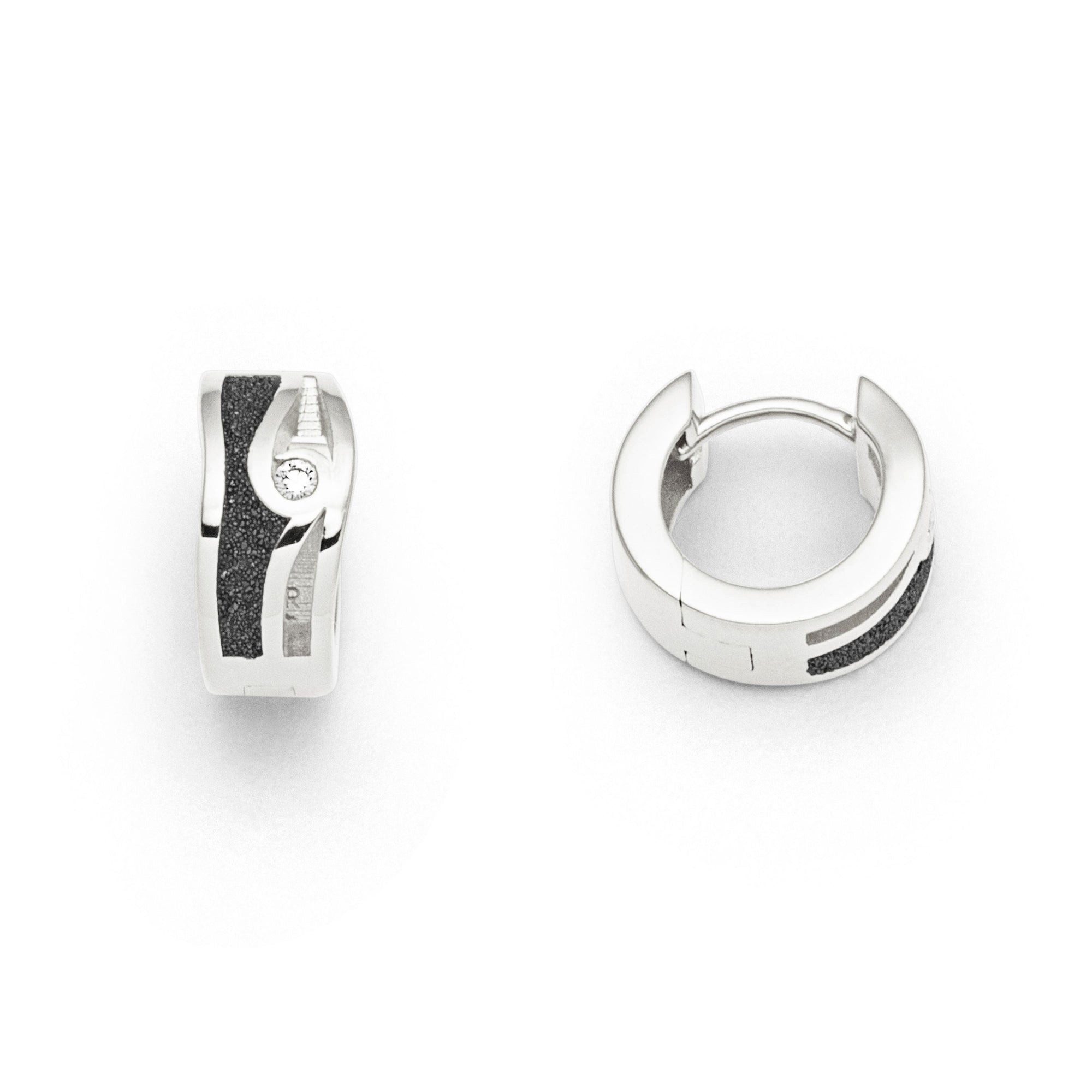 DUR Ohrring-Set DUR Schmuck: Ohrringe, Creolen, "Maui" mit Lavasand und Zirkonia, rhod