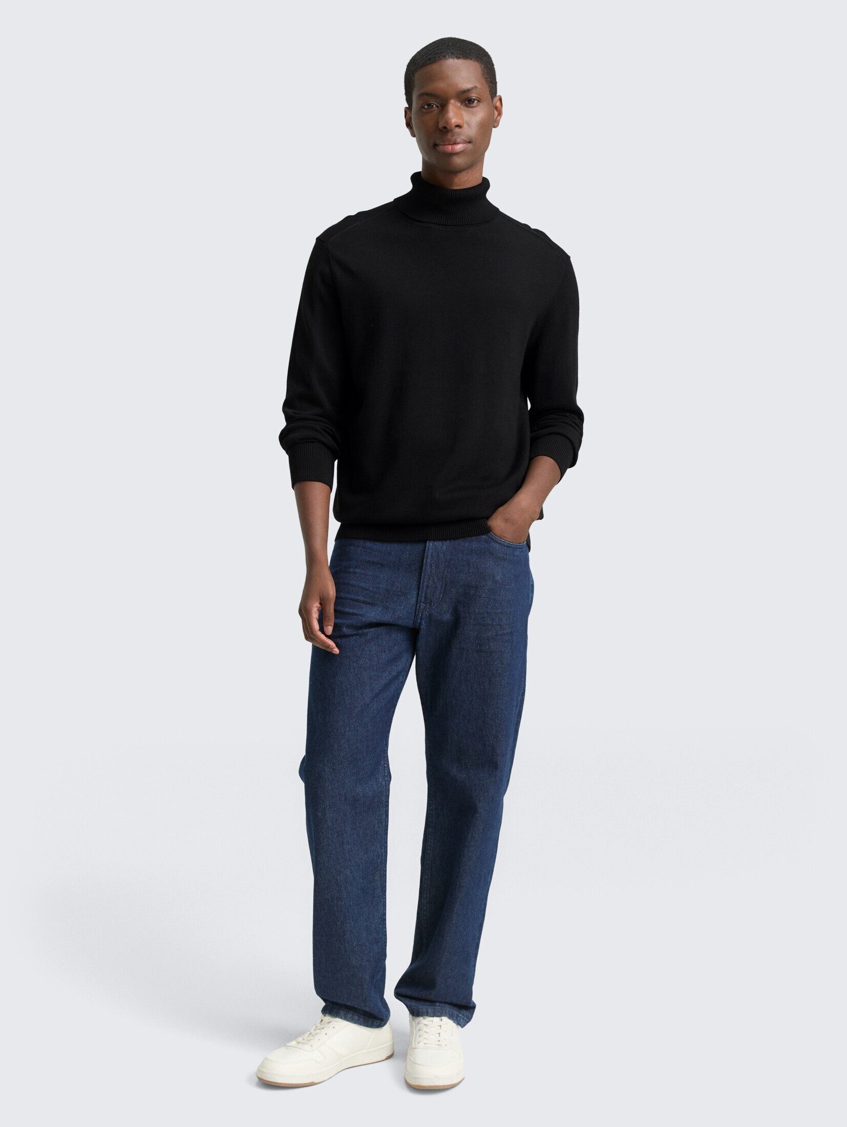TOM TAILOR Denim Strickpullover Pullover & Strickjacken Rollkragenpullover aus Baumwolle