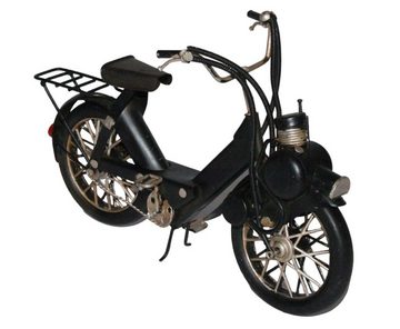 JS GartenDeko Modellmotorrad Blechmodell Mofa Oldtimer Solex Mofa-Fahrrad schwarz L 25 cm