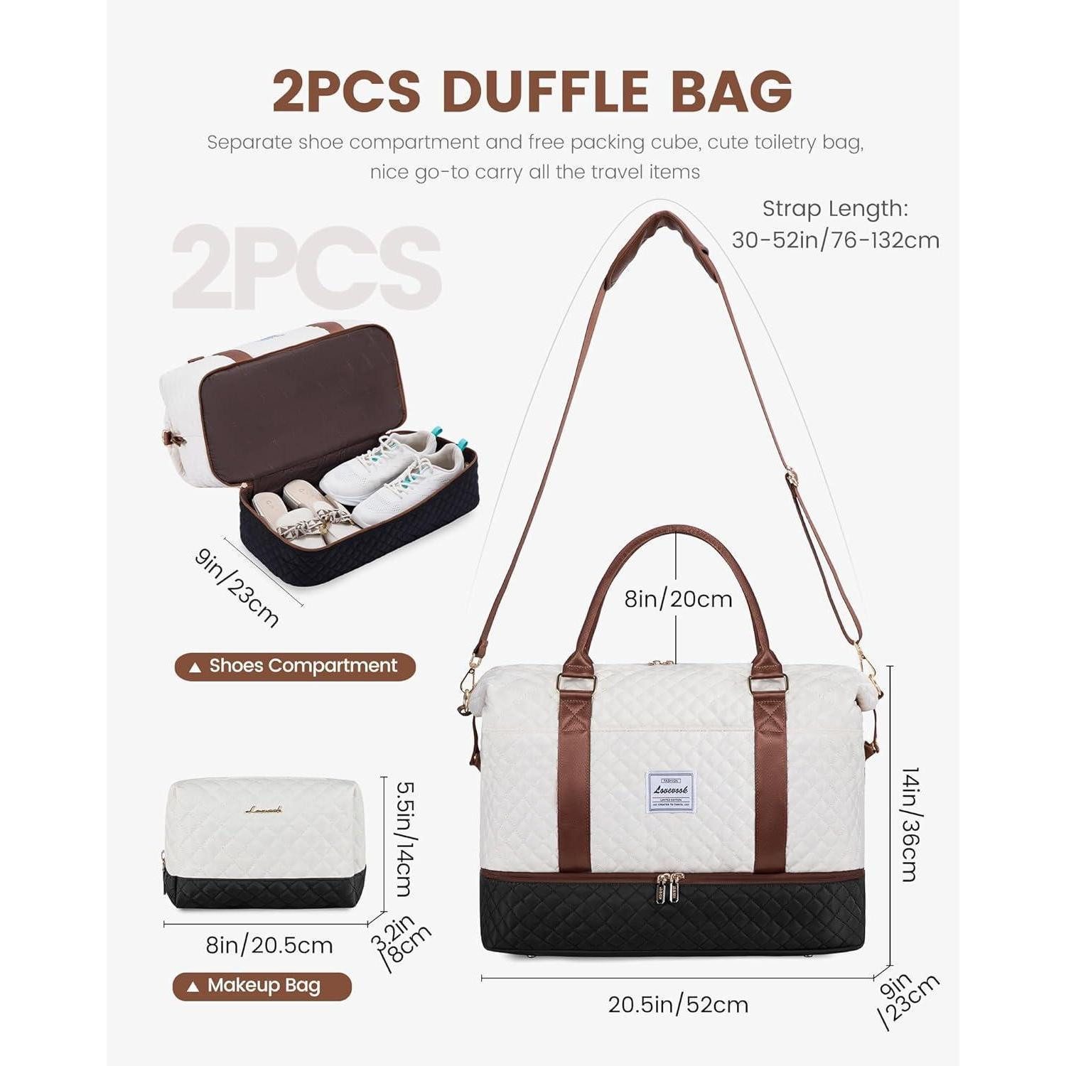 LuxusKollektion Reisetasche Reisetasche Handgepäck Damen Groß Sporttasche Schuhfach Carry On