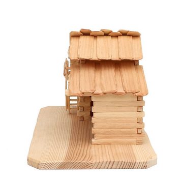 SIGRO Krippen-Zubehör Holz Stall, Natur für Krippenfiguren (Stück, 1 St)
