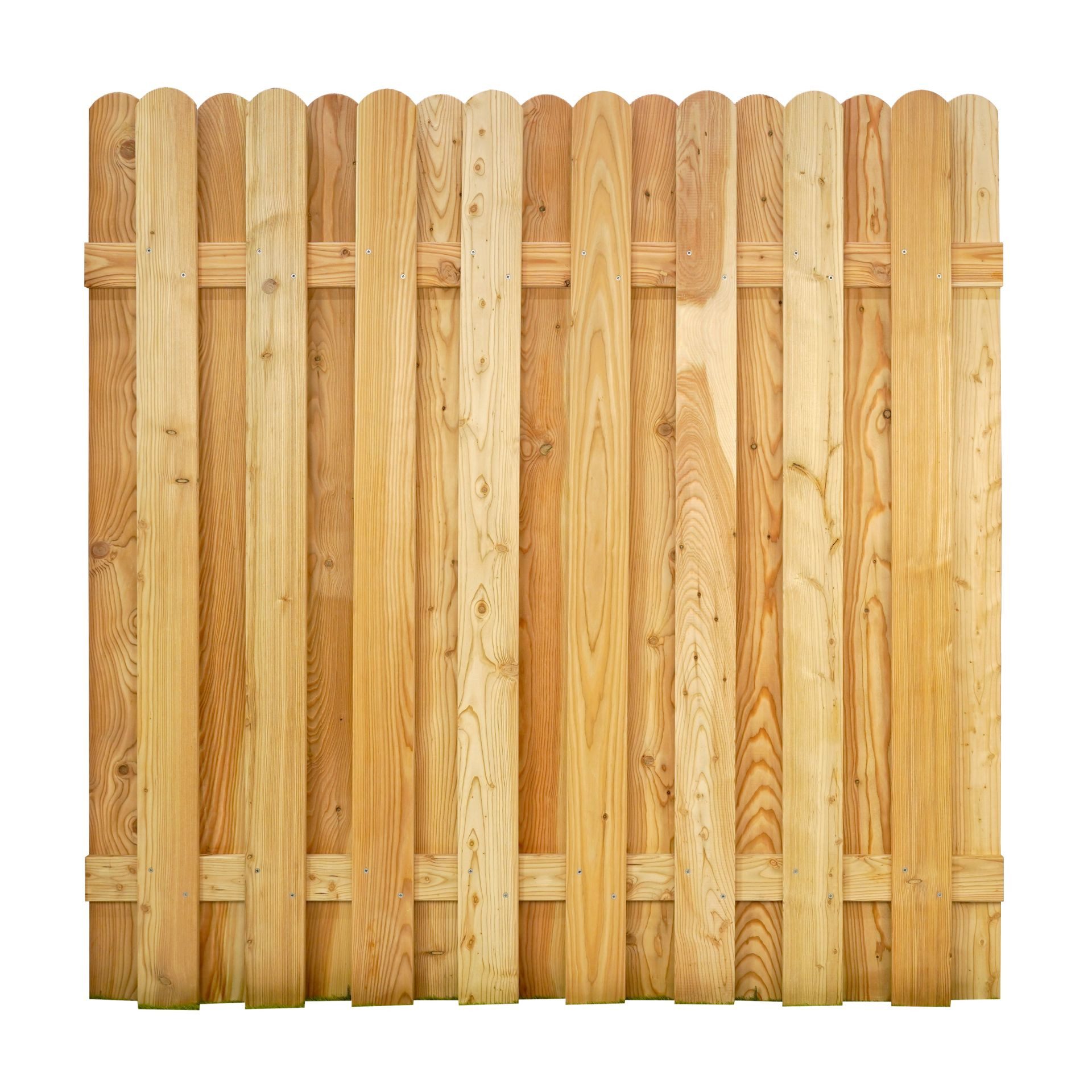 GartenLand Zaun Bretterzaun Mailand 180x180 cm Lärche – Naturbelassen, (Set, Ohne Pfosten, 180x180), Bretterzaun, Lärche