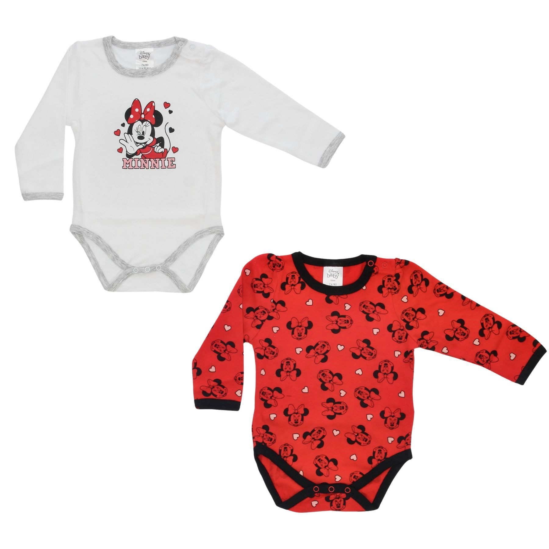 Disney Minnie Mouse Strampler 2-er Pack baby body Baby-Outfit kuscheliger Einteiler für Babys (2-tlg)