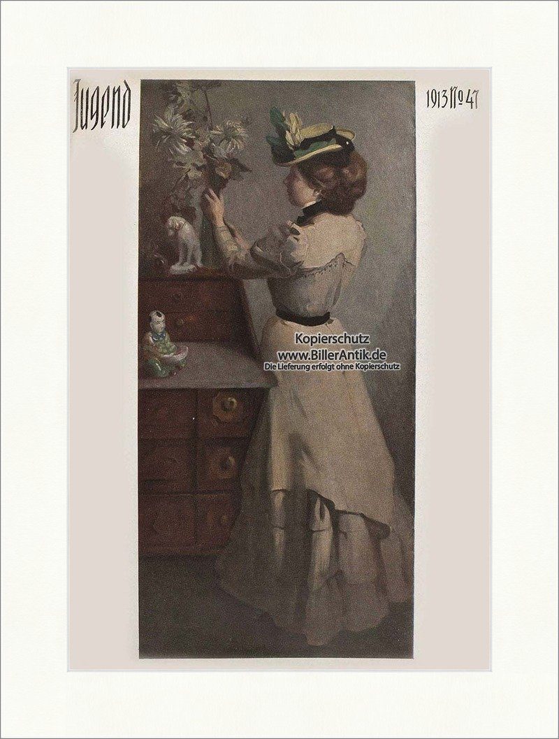 Kunstdruck Titelseite der Nummer 47 von 1913 Leo Putz Georg Hirth Frau Komode Jug, (1 St)