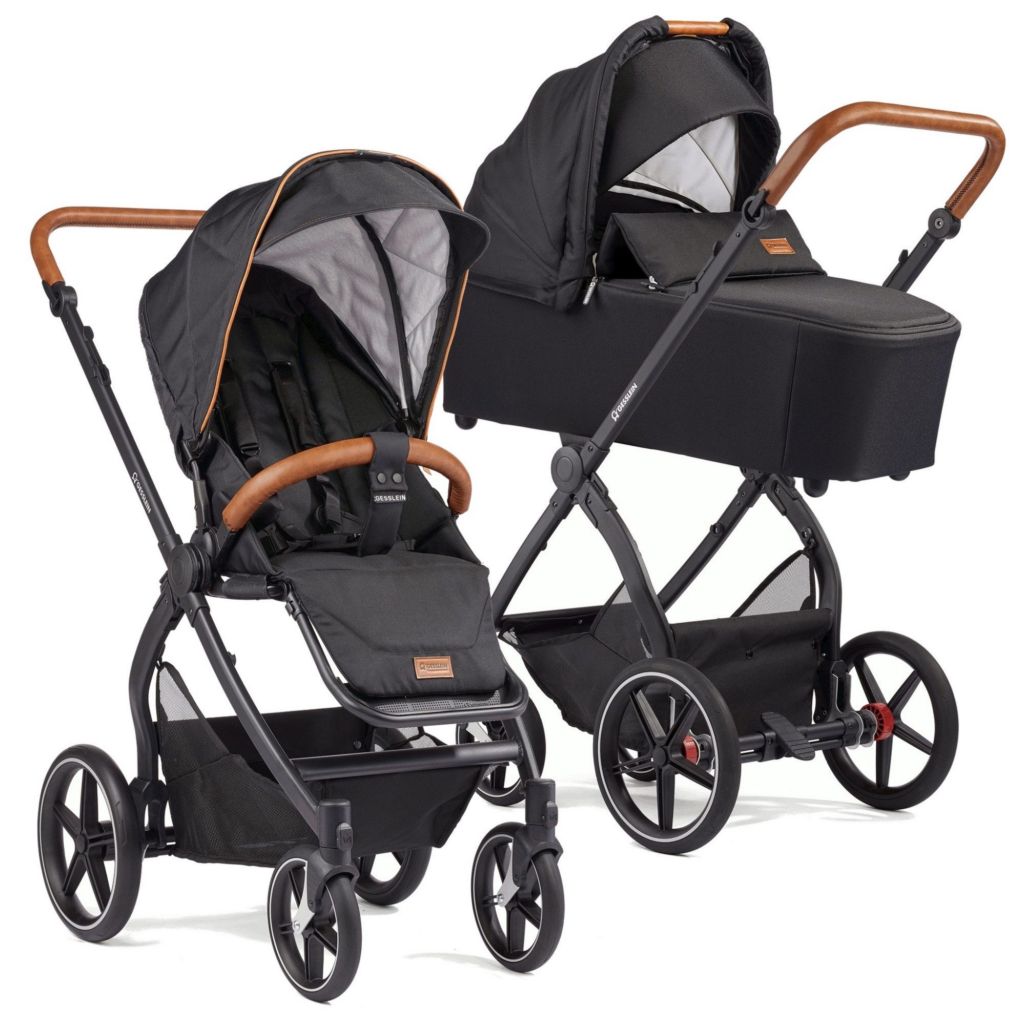 Gesslein Kombi-Kinderwagen Gesslein FX4 Style Kinderwagen Set mit Babywanne black 388388