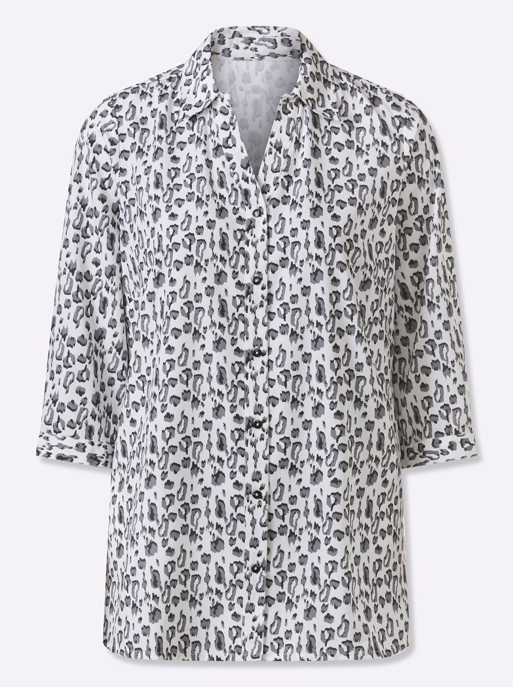 Sieh an! Klassische Bluse Longbluse 3/4-Arm