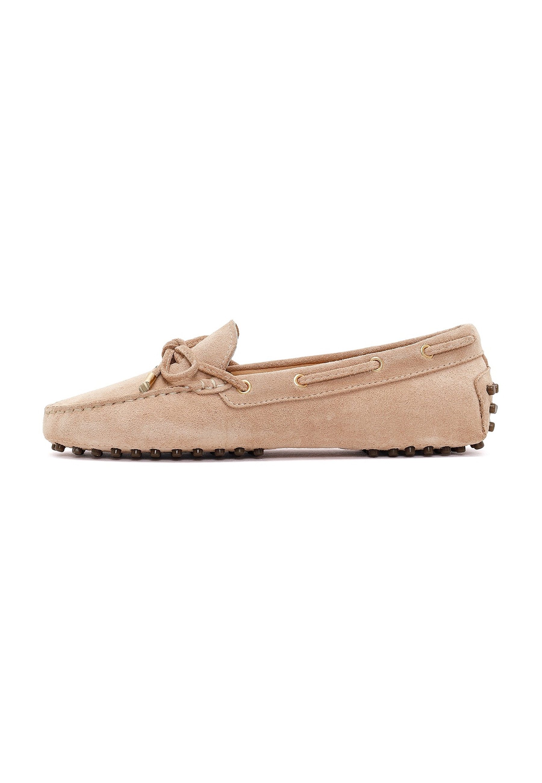 Derimod Loafer aus Veloursleder Loafer Echtes Leder, Lederfutter, TPU-Sohle, Slip-on-Design, Zierschleife
