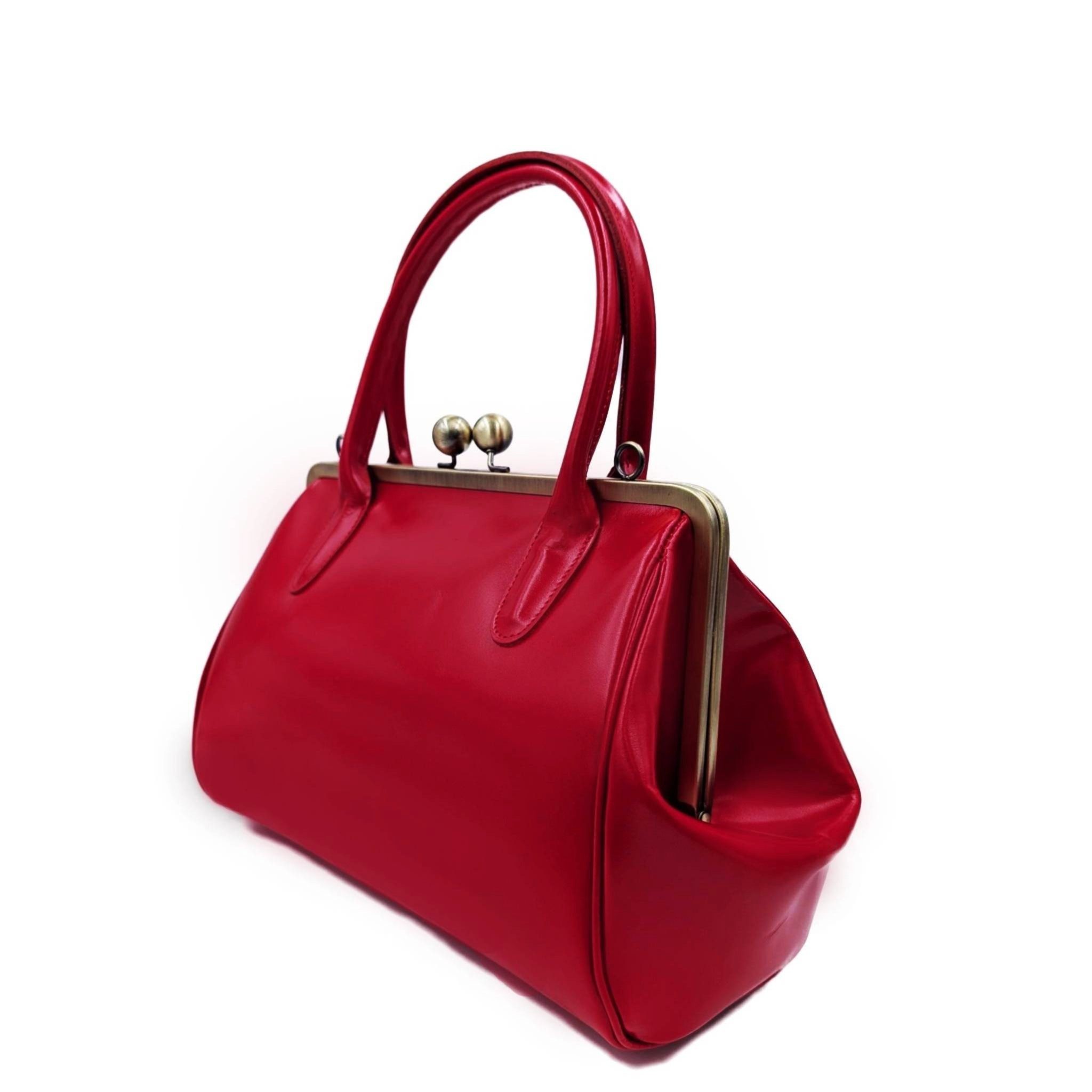 Taschenkinder Handtasche Henkeltasche Vintage Ledertasche "Sophie" Schultertasche, Echtes Leder