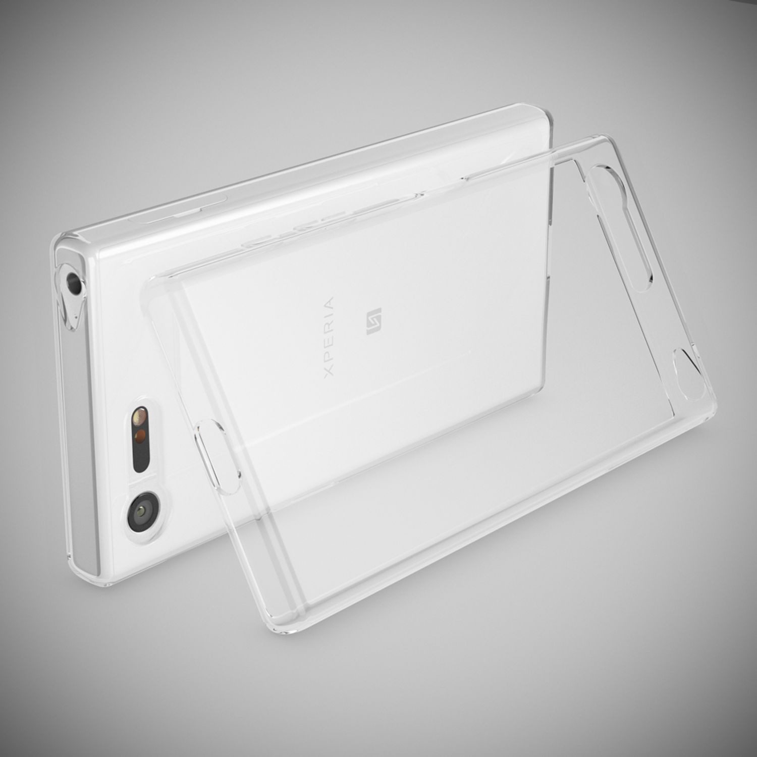 Nalia Smartphone-Hülle Sony Xperia X Compact 11,7 cm (4,6 Zoll), GLAZE Case - Transparentes Silikon, Anti-Watermark & Schlank