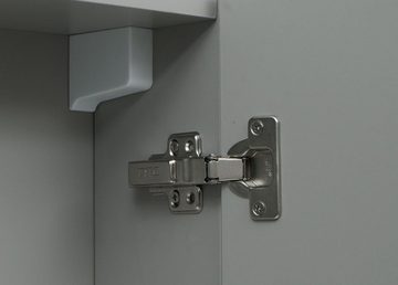MCW Badezimmerspiegelschrank MCW-B19b-80 mit Ablageflächen, Hochglanz-Optik