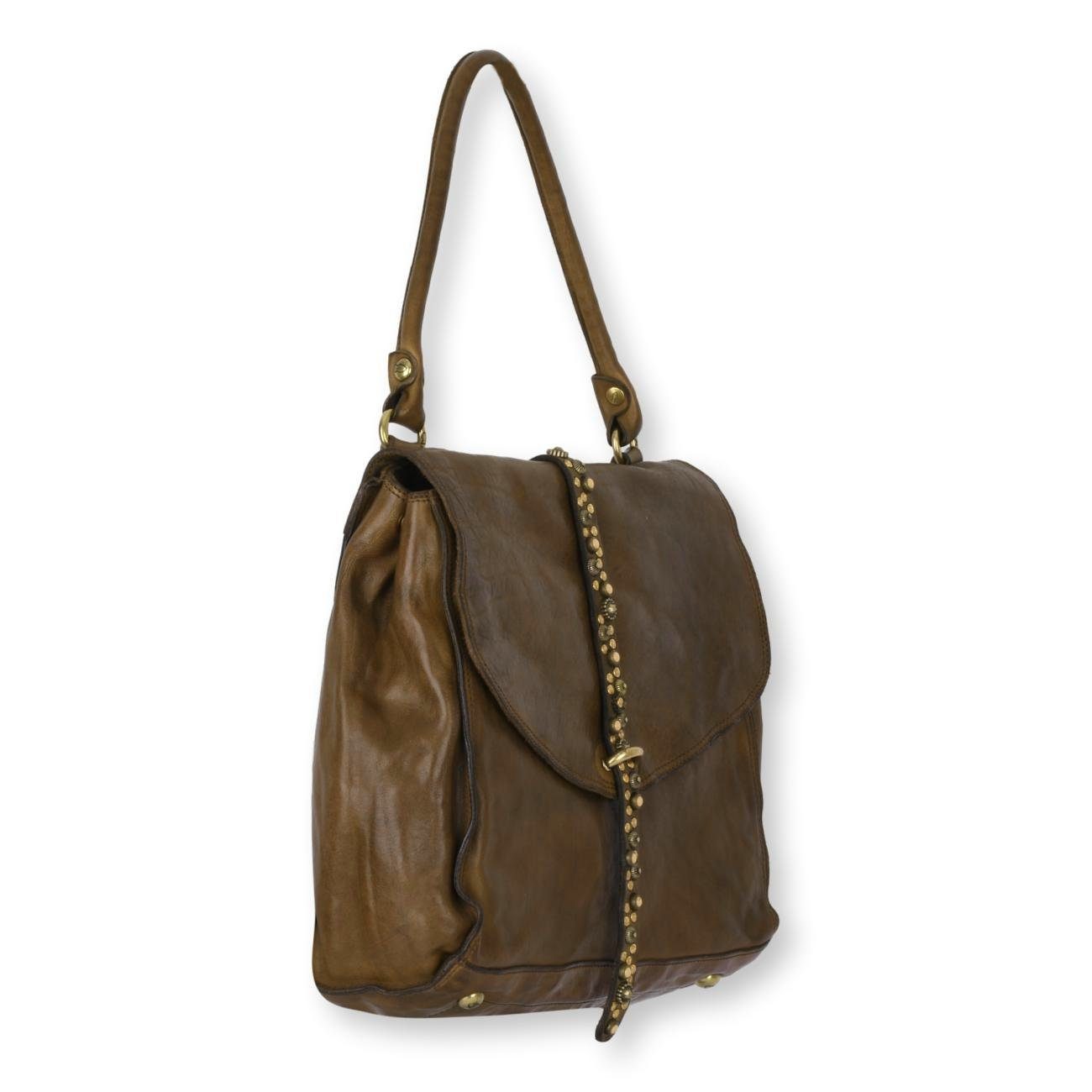 Campomaggi Handtasche Damen Borsa A Mano Grande, Verde Militare