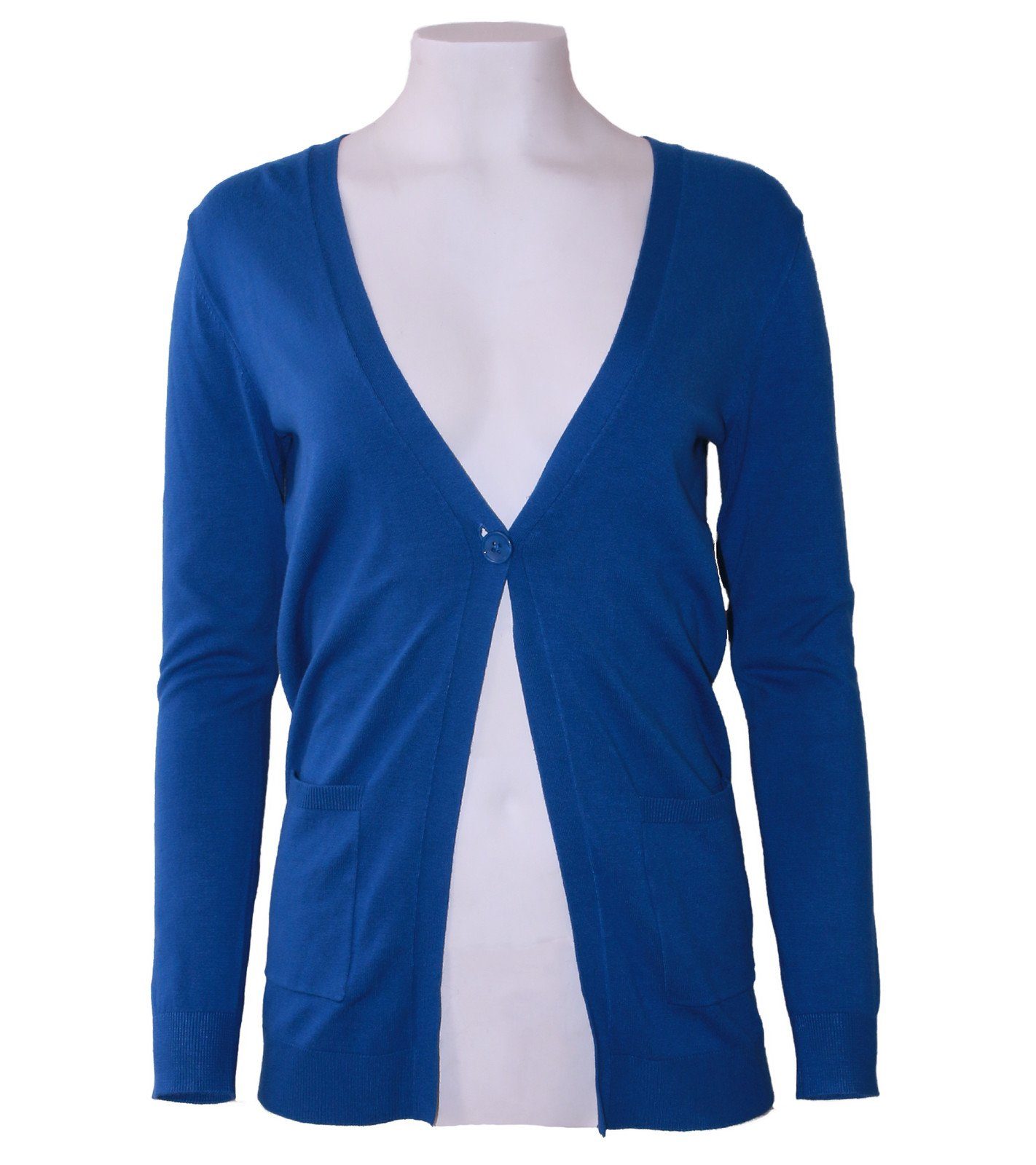 S.Marlon Strickjacke »S.MARLON Cardigan klassische Strickjacke für Damen  mit Mode-Jacke V-Ausschnitt Blau«