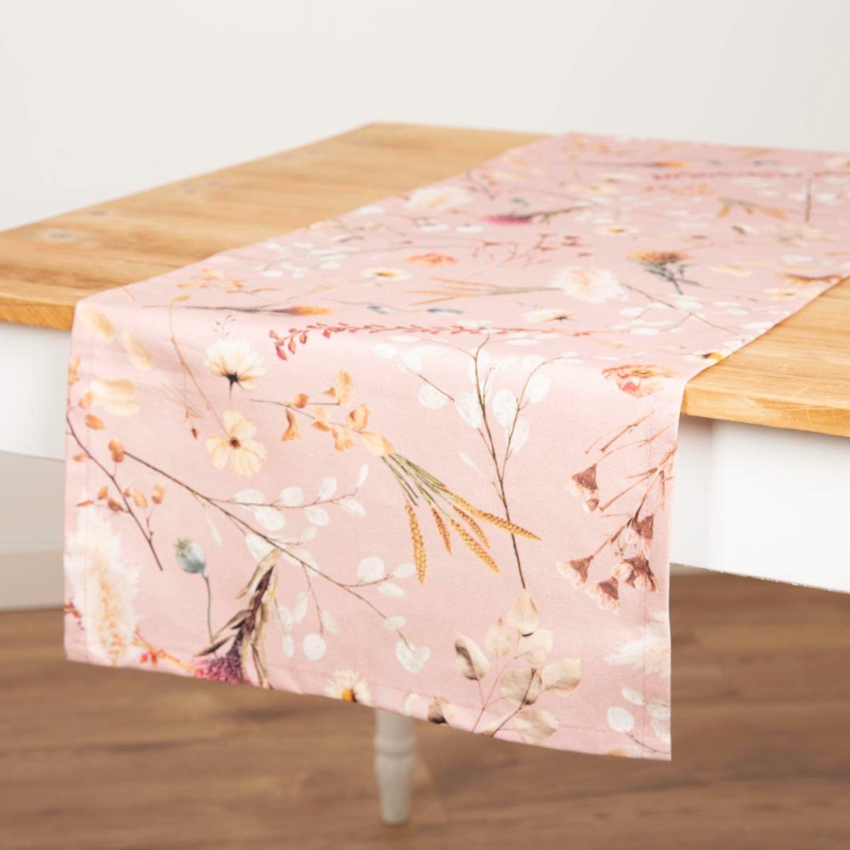 SCHÖNER LEBEN. Tischläufer Tischläufer Dried Flower Romance rosa in 40x160c günstig online kaufen