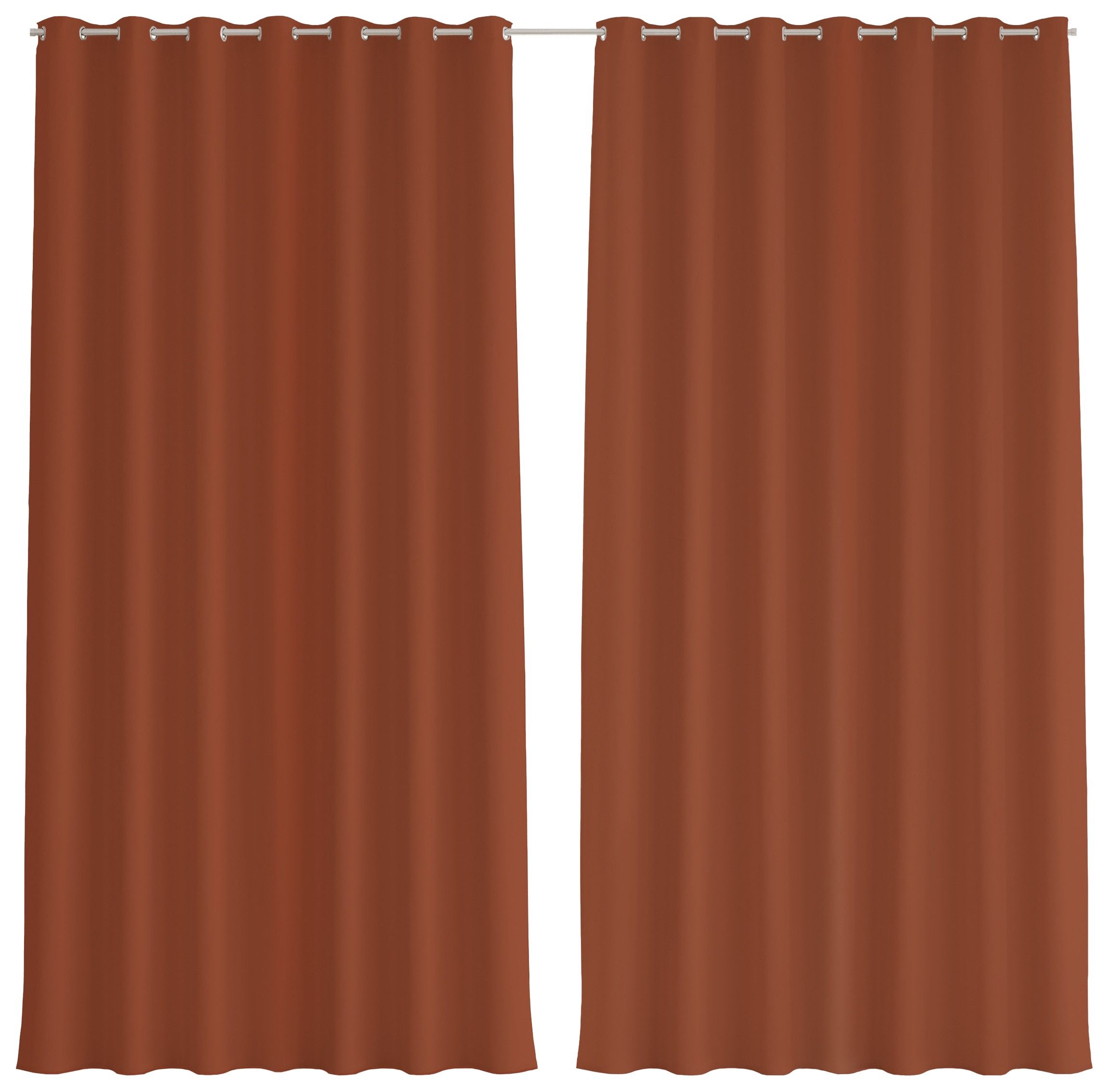 Bilderdepot24 Outdoorvorhang Wetterfest Gardinen Modern Einfarbig Terracotta (2 St), Ösen, blickdicht, Outdoor-geeigneter Vorhangstoff 370 g/m², Outdoor Vorhang Balkon Terrasse Verdunkelungs Vorhänge Sonnenschutz