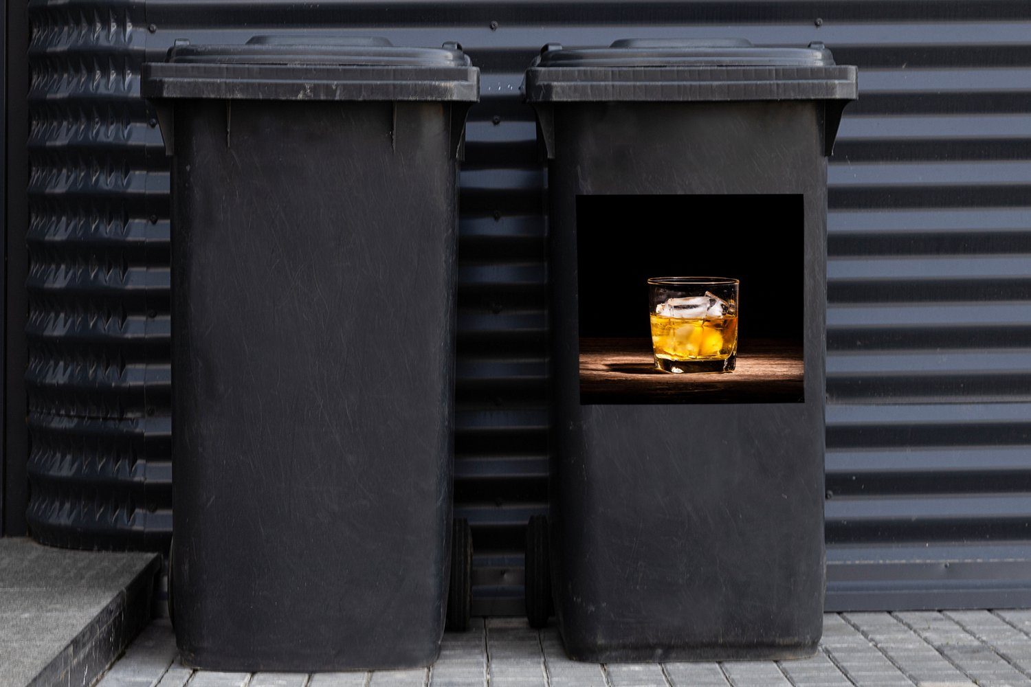 - Mülleimer-aufkleber, Abfalbehälter St), - Glas Mülltonne, (1 Container, Sticker, Alkohol Wandsticker MuchoWow Whiskey