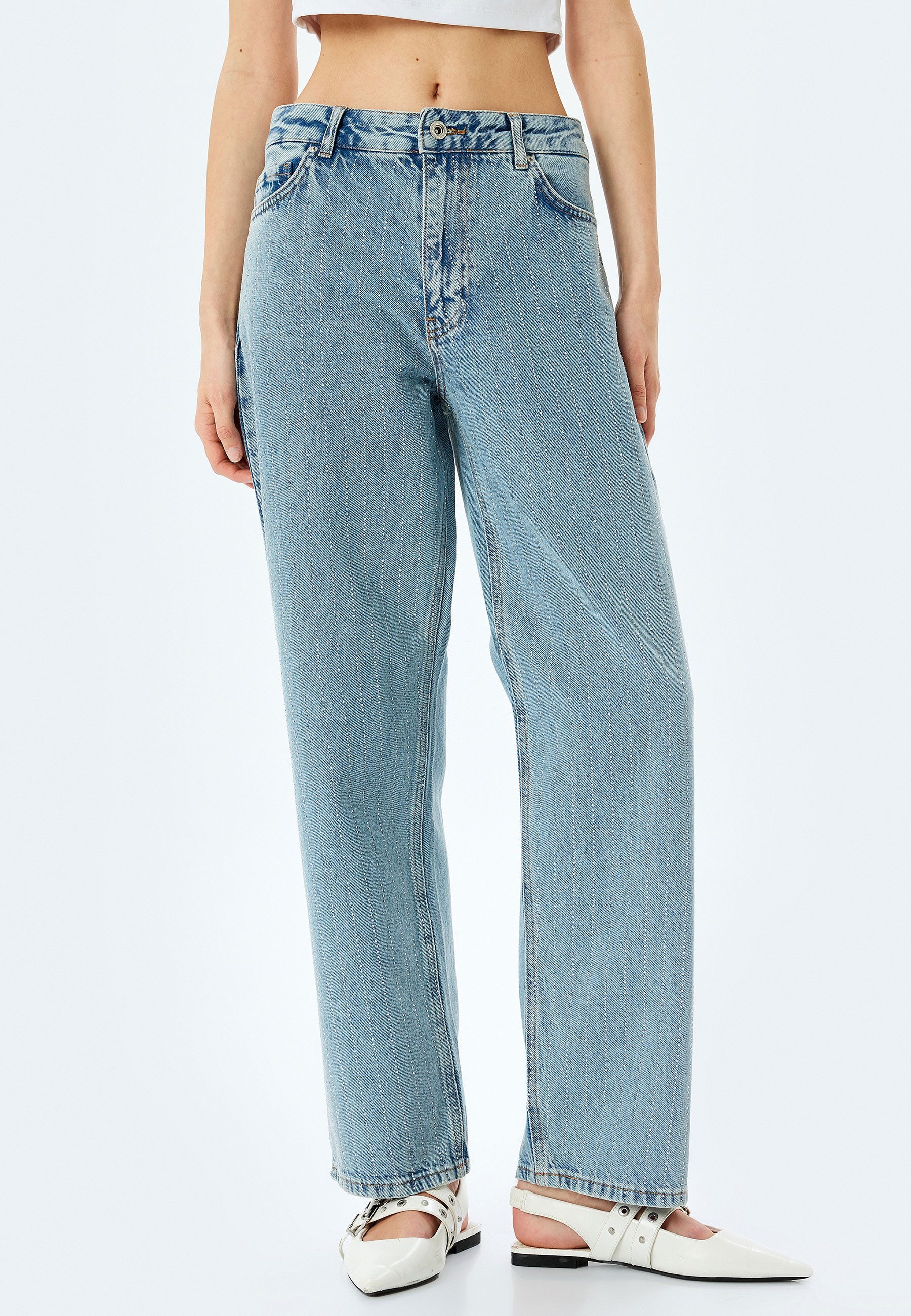 3/4-Jeans Denim Straight Straight-Jeans