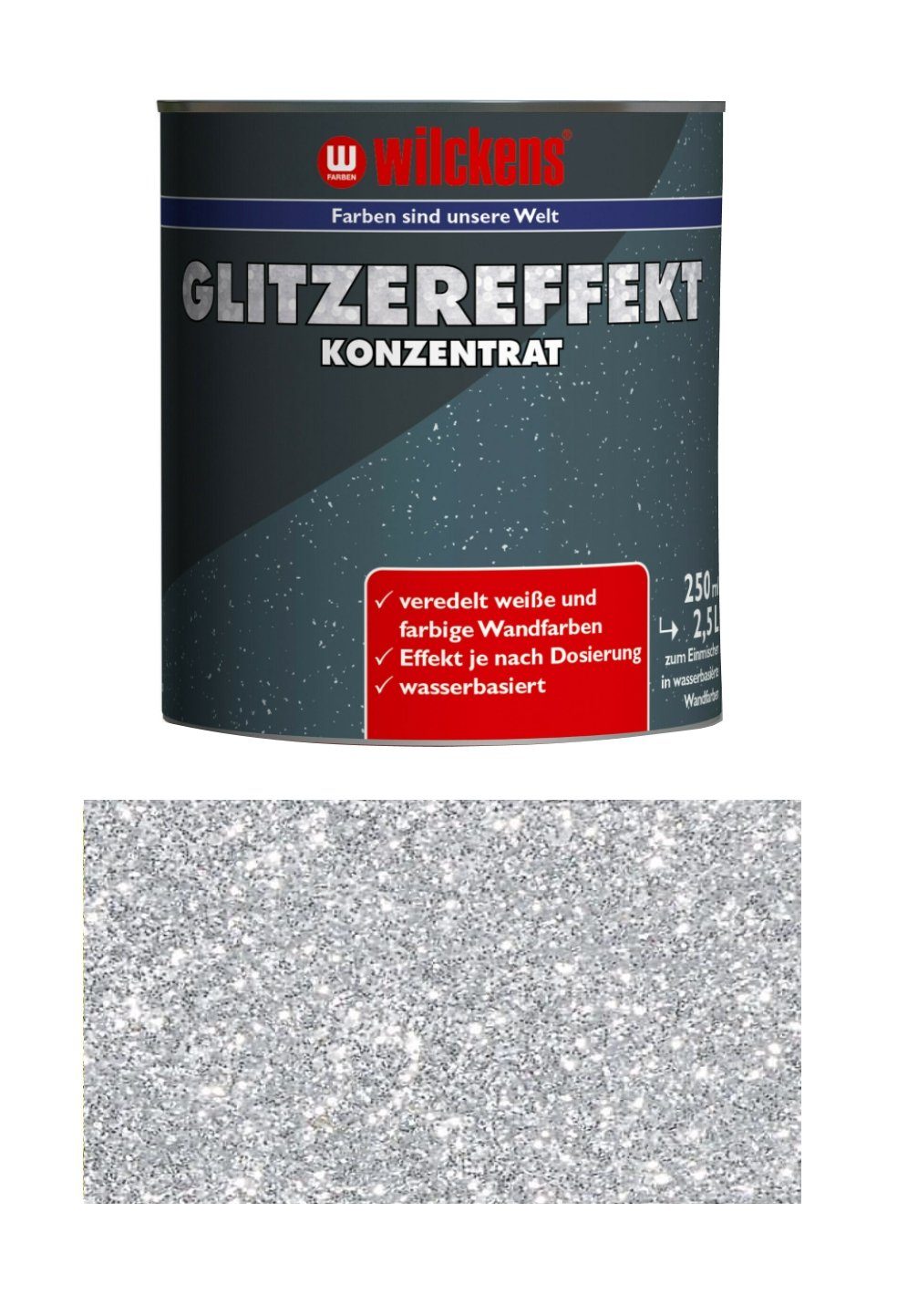 Wilckens Farben Wand- und Deckenfarbe 250 Glitzereffekt Farbzusatz ml Silber Konzentrat