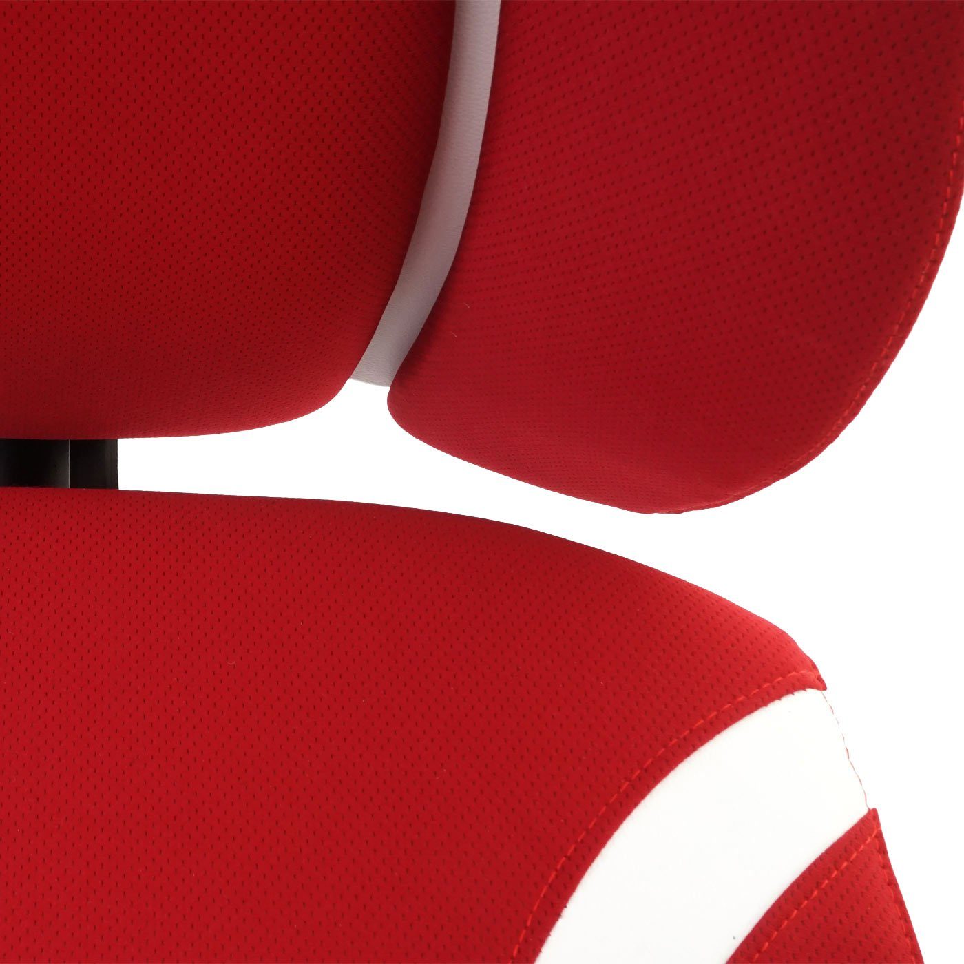 Höhenverstellbare Sliding MCW Wippfunktion rot/weiß Schreibtischstuhl Sliding-Funktion, arretierbar, Kopfstütze, Sitz MCW-F12,