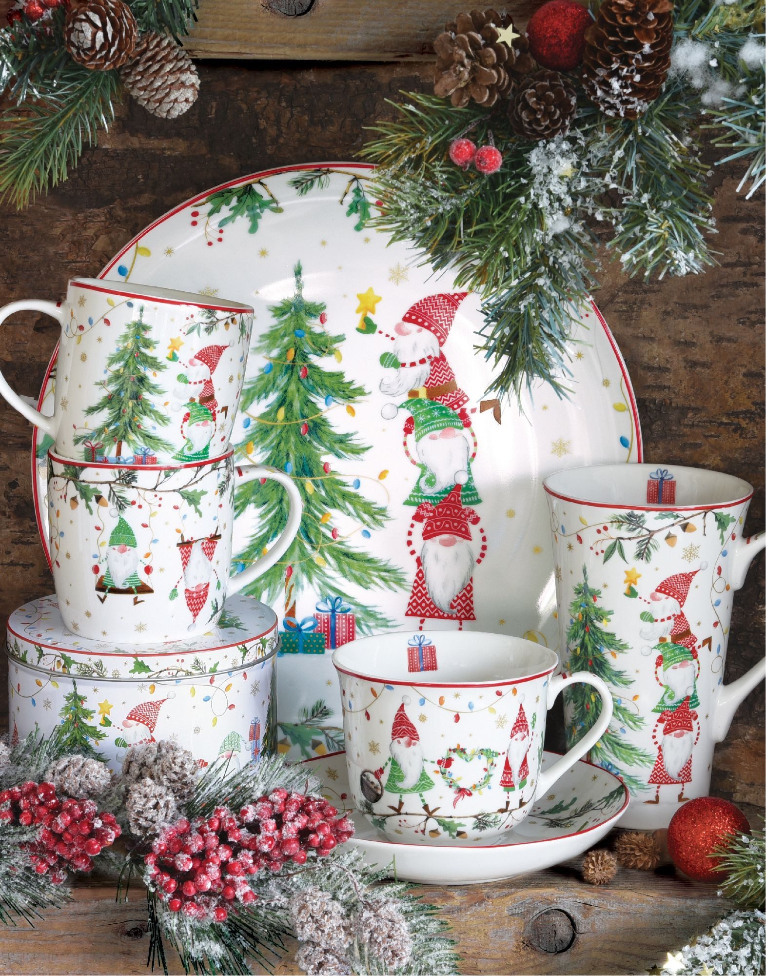 EasyLife Tasse Ready for Christmas, Porzellan, Handwäsche empfohlen, Weiß, Wichtel, H: 9cm