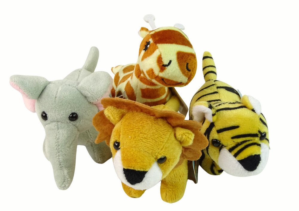 Thumbnail - LEAN Toys Tierkuscheltier Plüschtiere Mini Stofftiere Tiere Spielzeug Tiger Giraffe Löwe Elefant