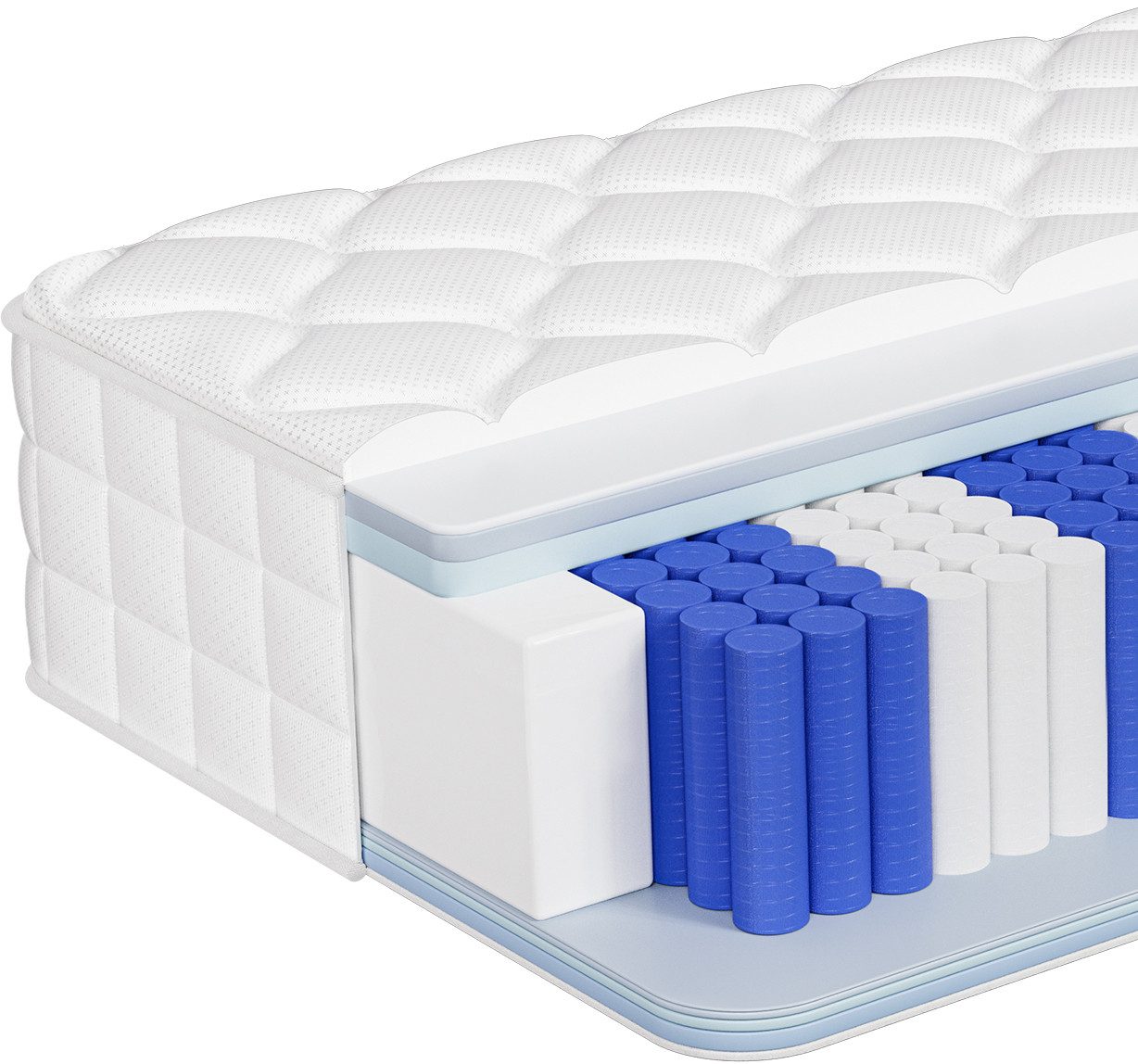 Taschenfederkernmatratze Matratze 7-Zonen Federkernmatratze H3 orthopädische matratze, Adormii, 22 cm hoch, (Federkernmatratze mit Spannbettlaken, 10-Sichten Atmungaktive Material EU-Qualitätszertifizierung), Matratze 90x200 cm oder 140x200 cm, für Kinder und Erwachsene