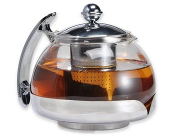 Gravidus Teekanne Teekanne Glas mit Edelstahl Stövchen ca. 1,2 Liter