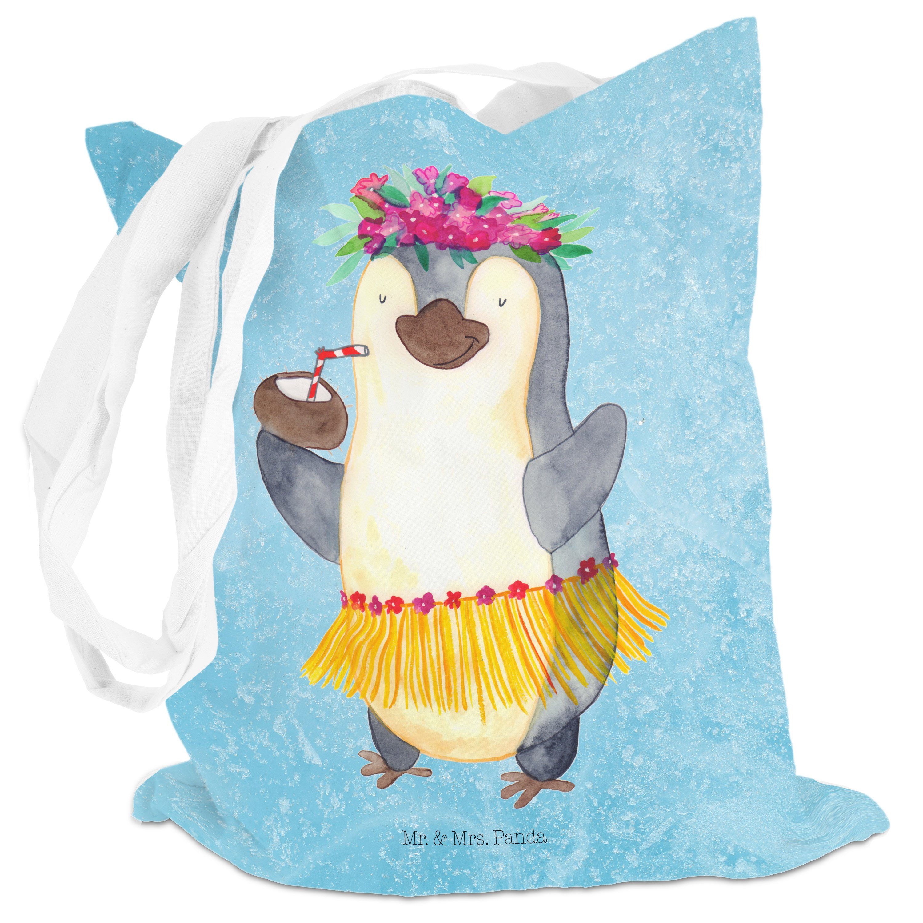 Mr. & Mrs. Panda Tragetasche - Urlaub, - Kokosnuss (1-tlg) Aloha, Geschenk, Pinguin Eisblau Einkaufstasche