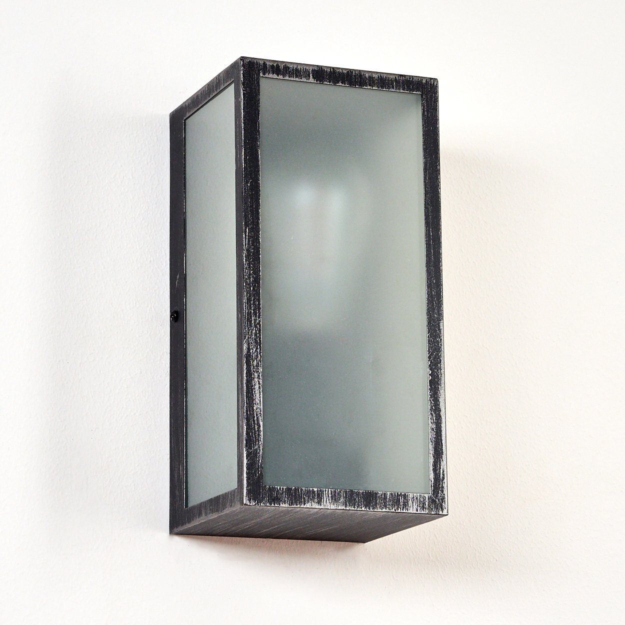 schwarz/silber Außen-Wandleuchte Außenwandlampe mit Leuchtmittel, und 1xE27 Glas, Lichteffekt, Metall hofstein Außenlampe ohne klaren aus in »Bruno«