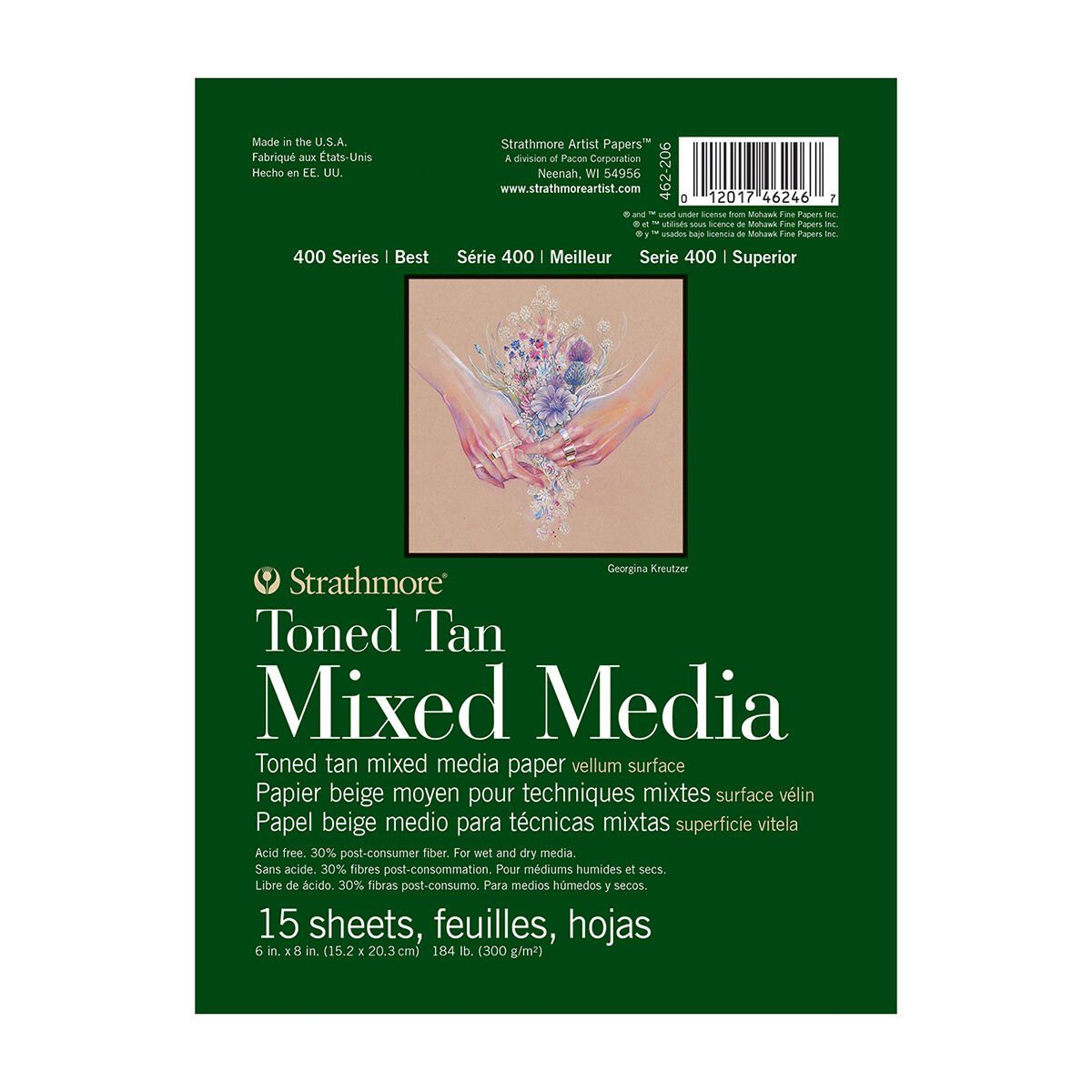 Strathmore Artist Papers™ Skizzenblock Mixed Media-Papier Toned Tan, Block, 15x20cm, 300 g/m², 15 Blatt
