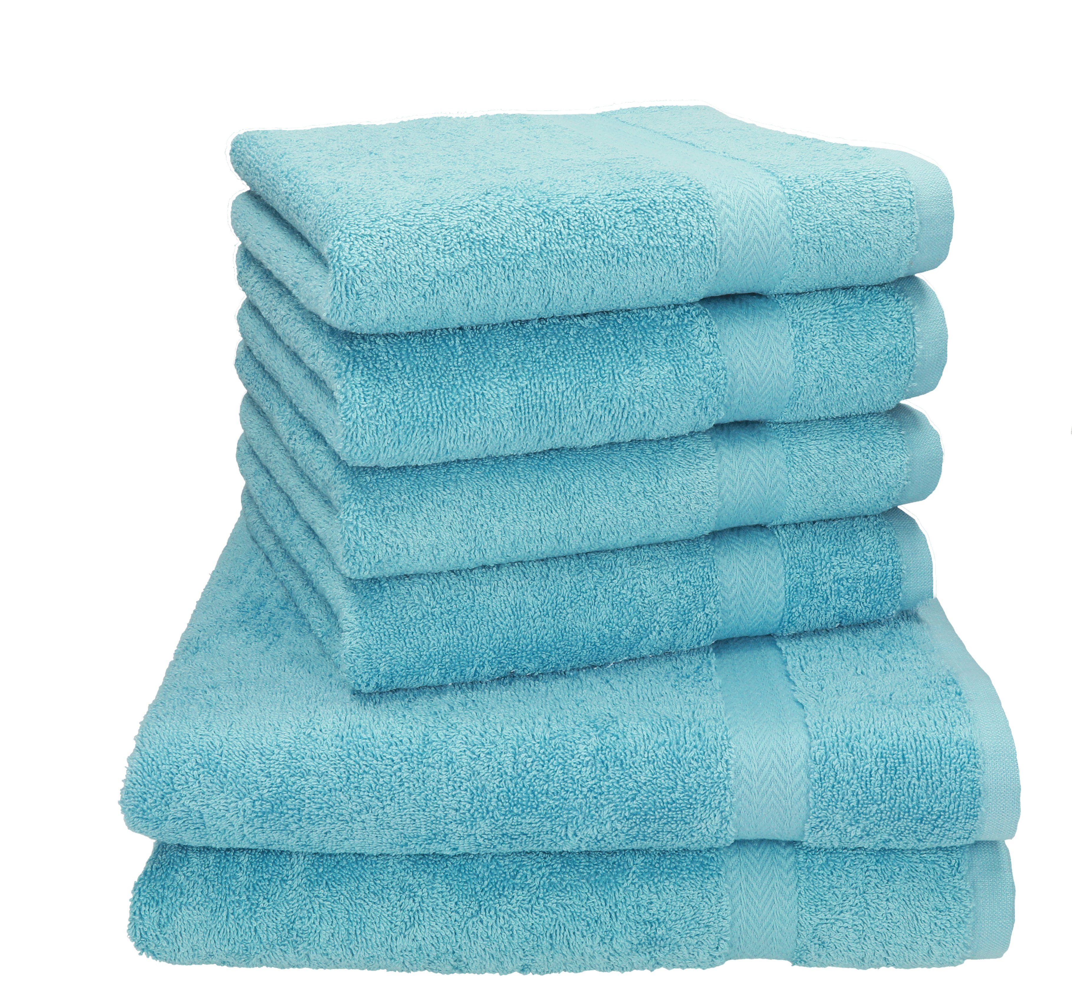 Betz Handtuch Set Betz PREMIUM Handtuch-Set -6 teiliges Handtücher-Set-100% Baumwolle, 100% Baumwolle, (6-tlg) ocean