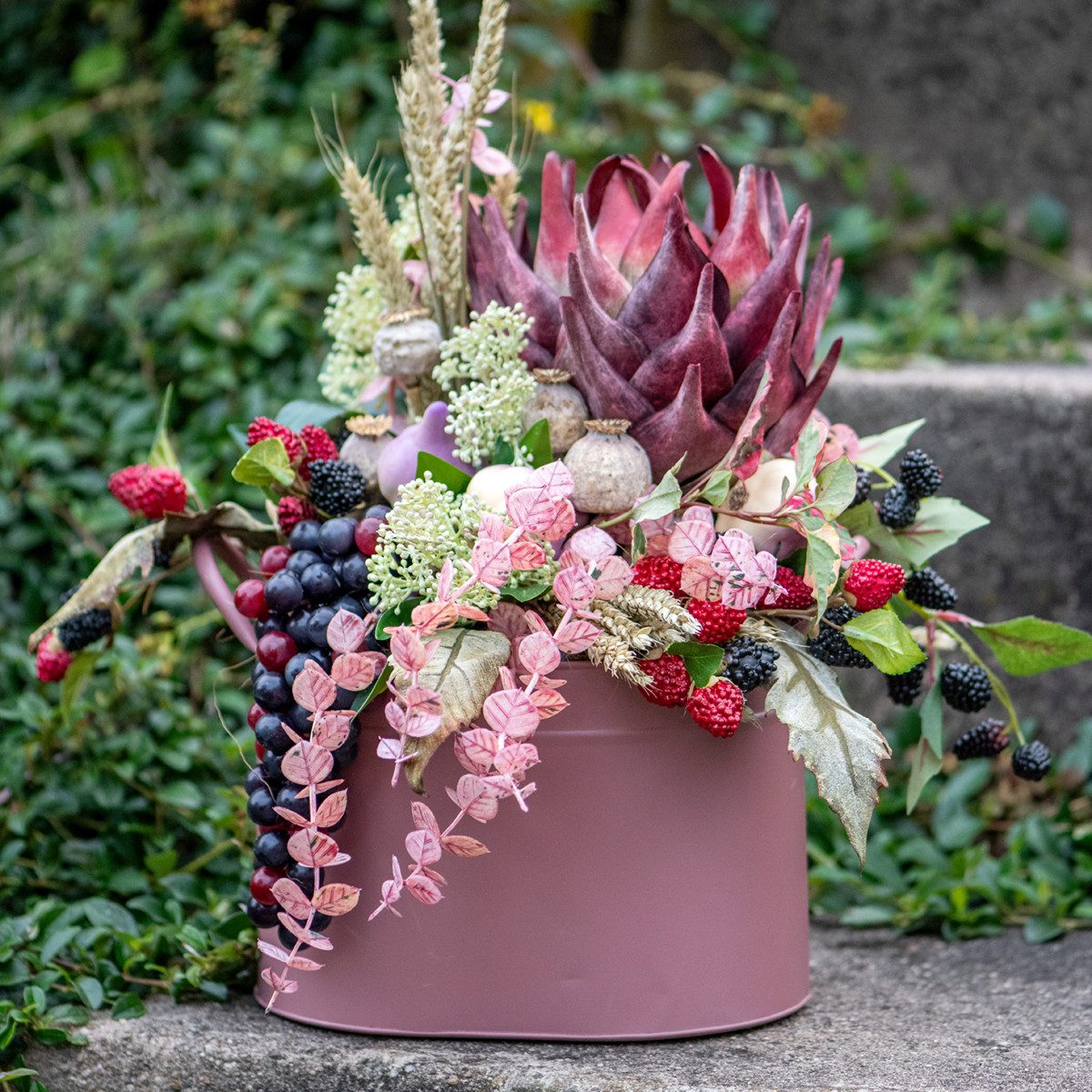 Künstliche Zimmerpflanze Künstlicher Eukalyptus Hänger Rosa günstig online kaufen