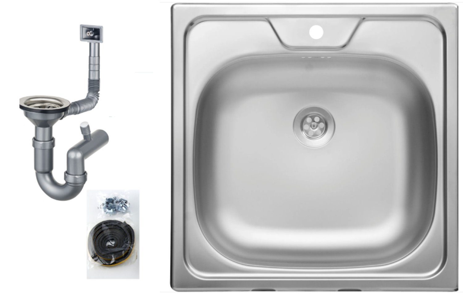 Faizee Möbel Edelstahlspüle Edelstahlspüle 48x48 cm Küchenspüle Eckig Spülb günstig online kaufen