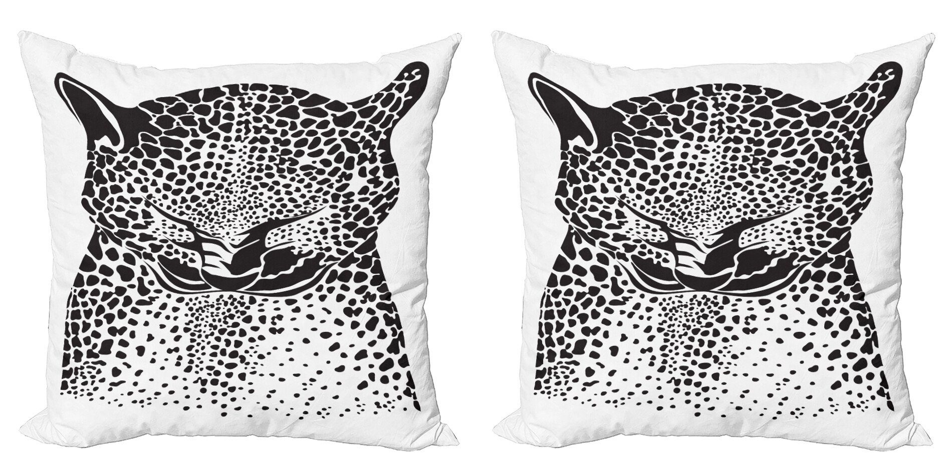 Doodle Stück), (2 Wald Doppelseitiger Accent Digitaldruck, Design Kissenbezüge Abakuhaus Modern Jaguar Haut