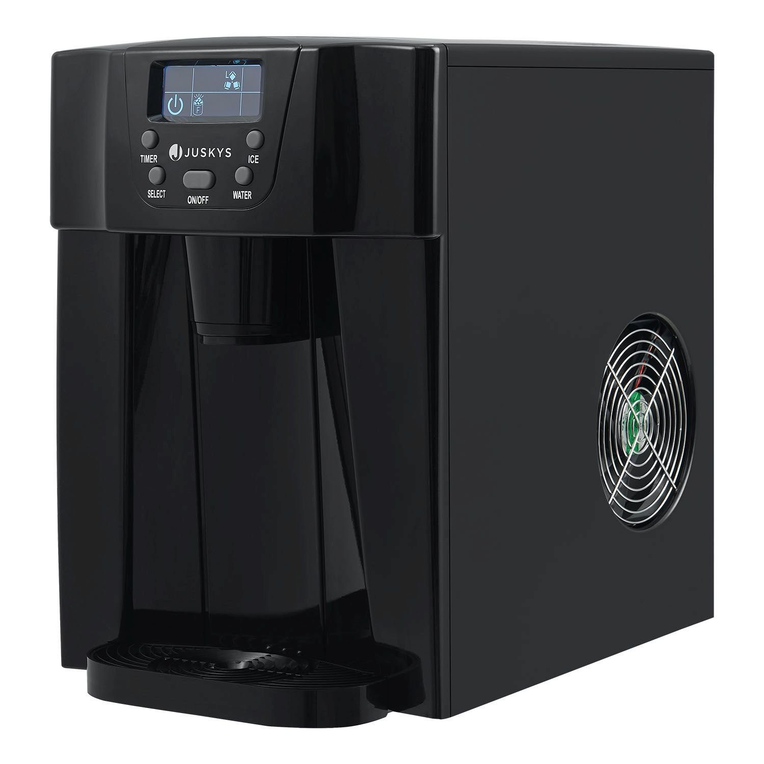 Juskys Eiswürfelmaschine PIM200L, Eiswürfel in 6 - 10 min, 12 kg in 24 h, Timer und Kaltwasserausgabe
