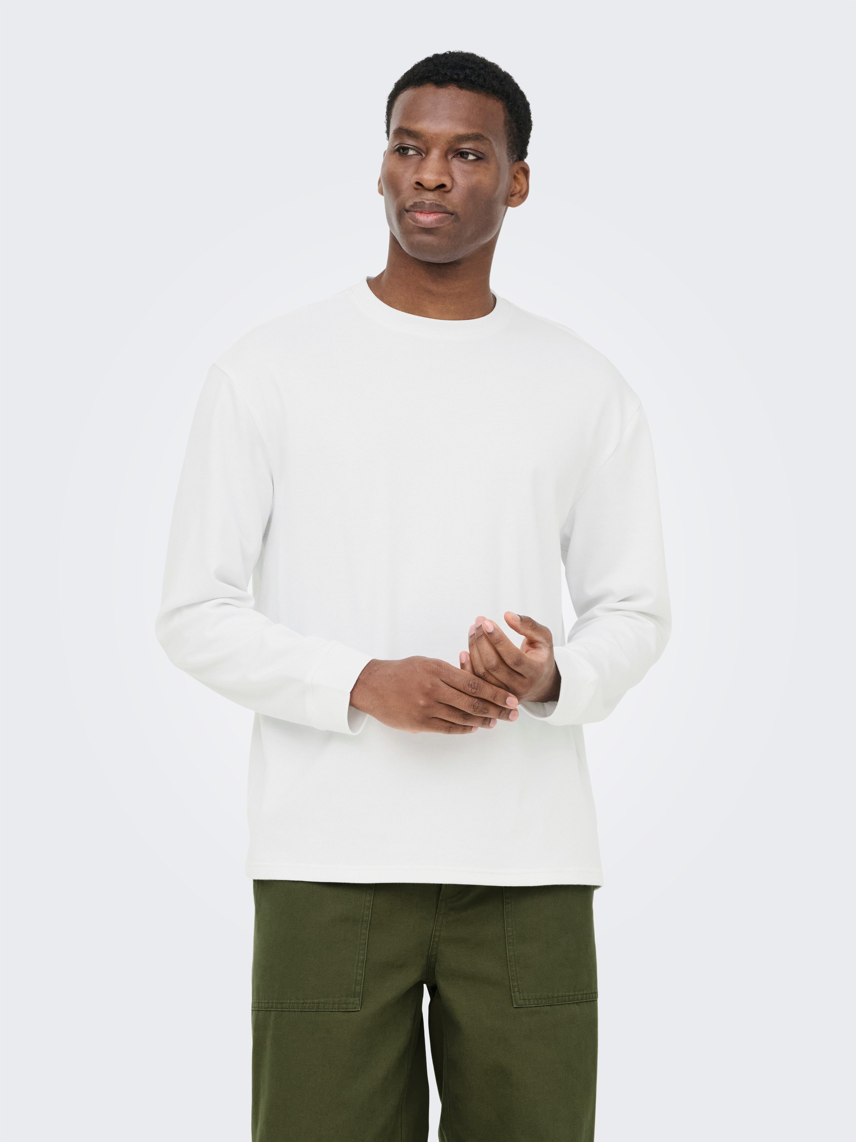 ONLY & SONS T-Shirt ONSCASPIAN AIRLFEX RLX LS TEE NOOS Baumwollmischung, relaxed fit
