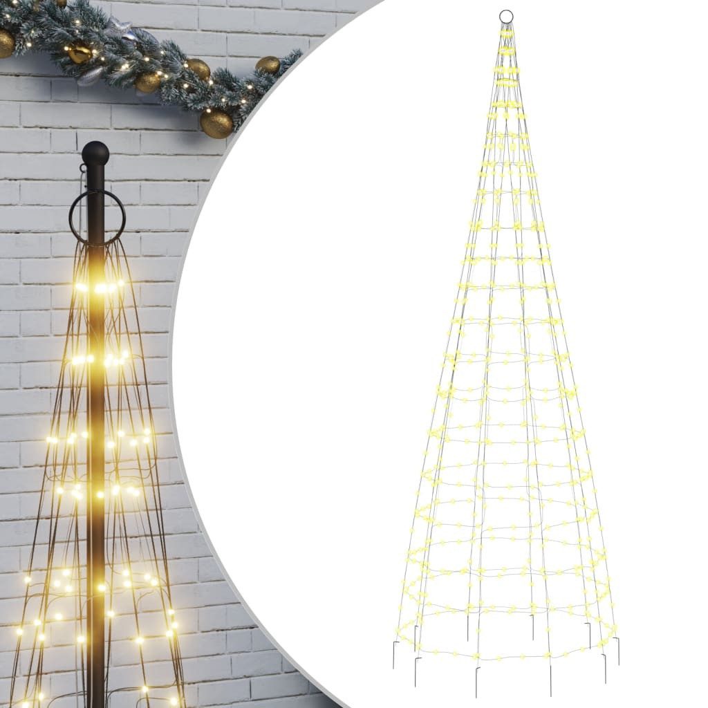 vidaXL Außen-Wandleuchte, LED-Weihnachtsbaum für Fahnenmast 550 LEDs Warmwe günstig online kaufen