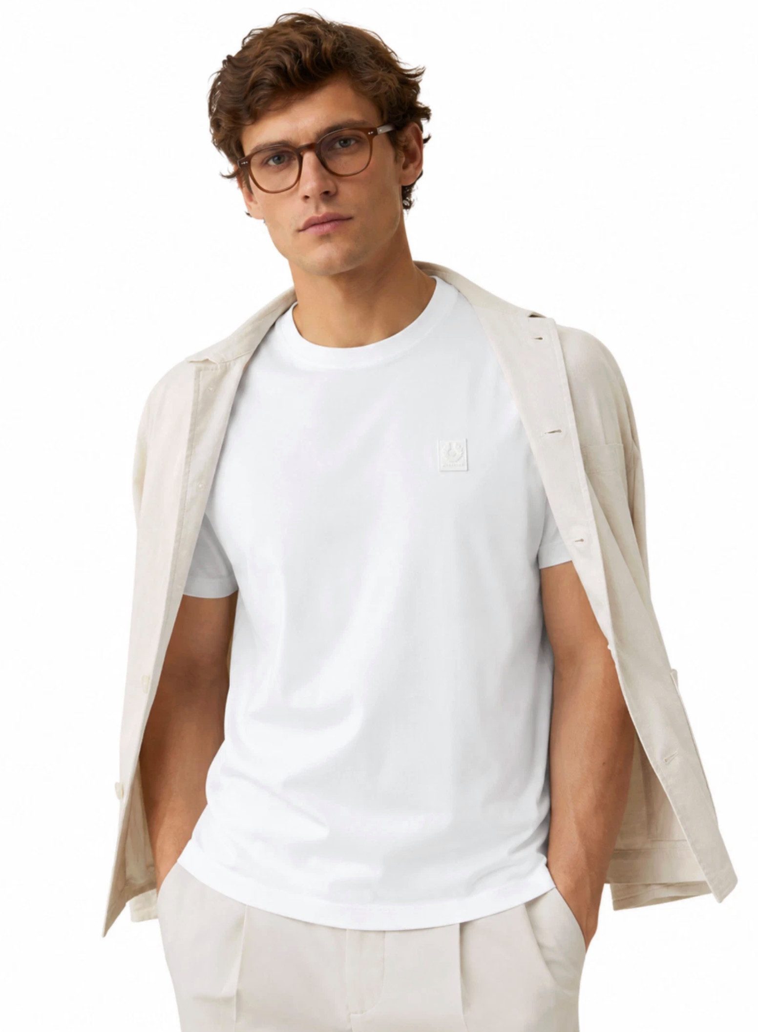 Belstaff T-Shirt London Steel Mercerised Cotton Retro Silikon-Phoenix-Logo Farblich abgestimmtes Silikon-Phoenix-Logo
