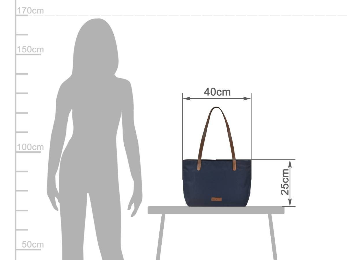 Greenburry Shopper "Diana", leicht, kompakt, praktisch, lange Gurte, blau