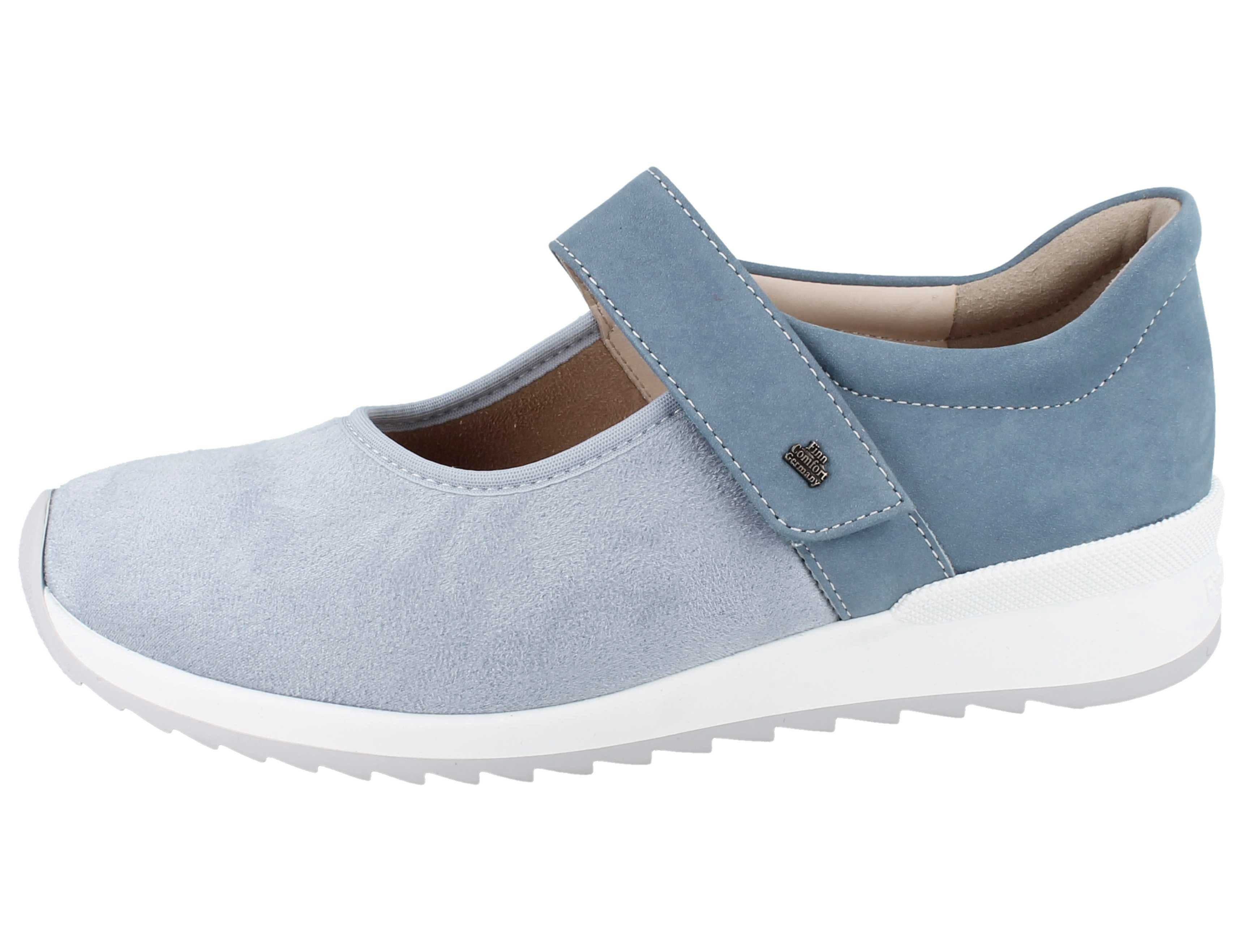 Finn Comfort FINN COMFORT Stretch Assenza Damen Ballerina hellblau Nubukleder - Schnürschuh Wechselfußbett