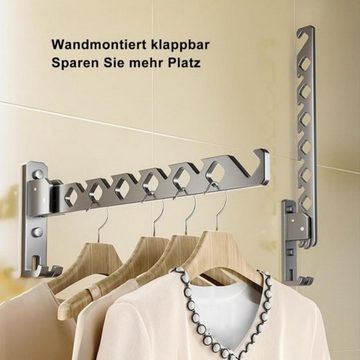 Fivejoy Kleiderstange Kleiderstange Wandmontage, 180° Klappbar Aluminium Kleiderhaken 2er (2 St)