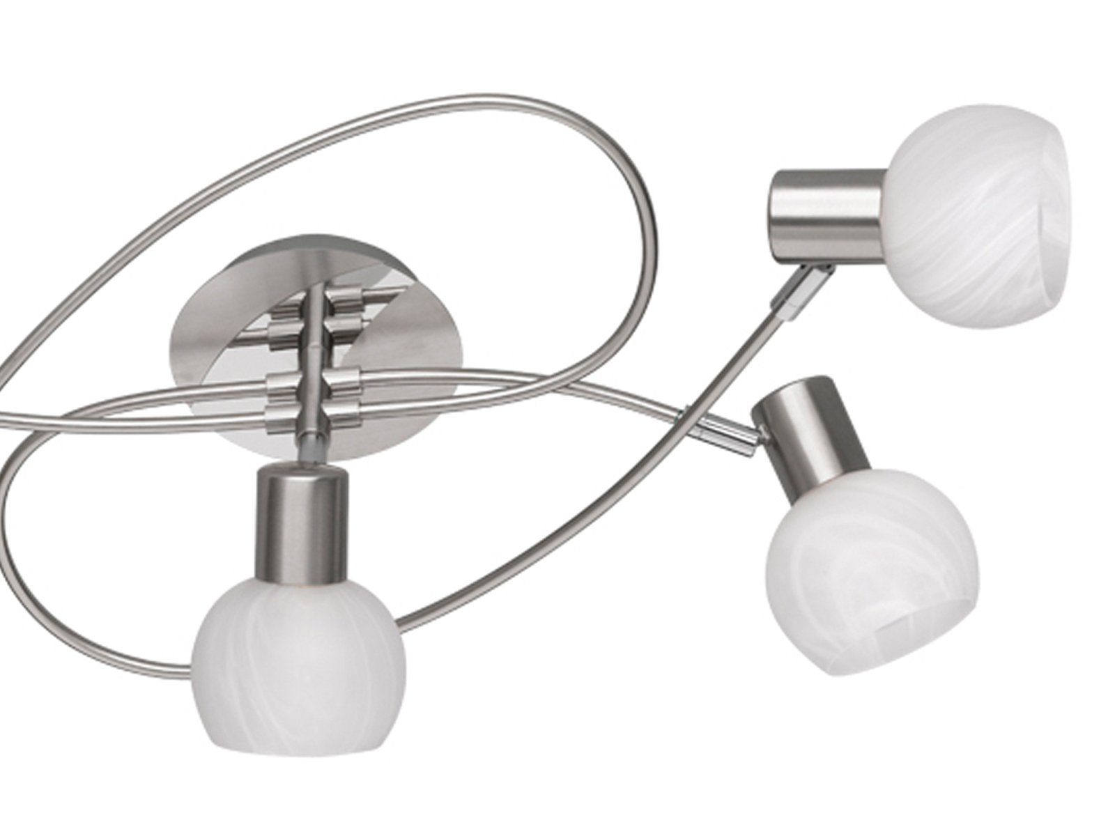 Reality Leuchten LED Deckenstrahler, Dimmfunktion, LED wechselbar, Warmweiß, innen, Ankleidezimmer & im Treppenhaus Lampenschirme Glas Weiß, B 52cm