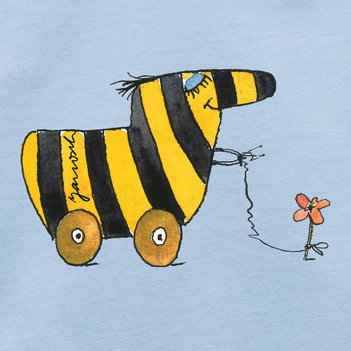 Spreadshirt Kurzarmbody Janosch Große Tigerente Mit Blume Kurzarm Tages Baby Body (1-tlg)