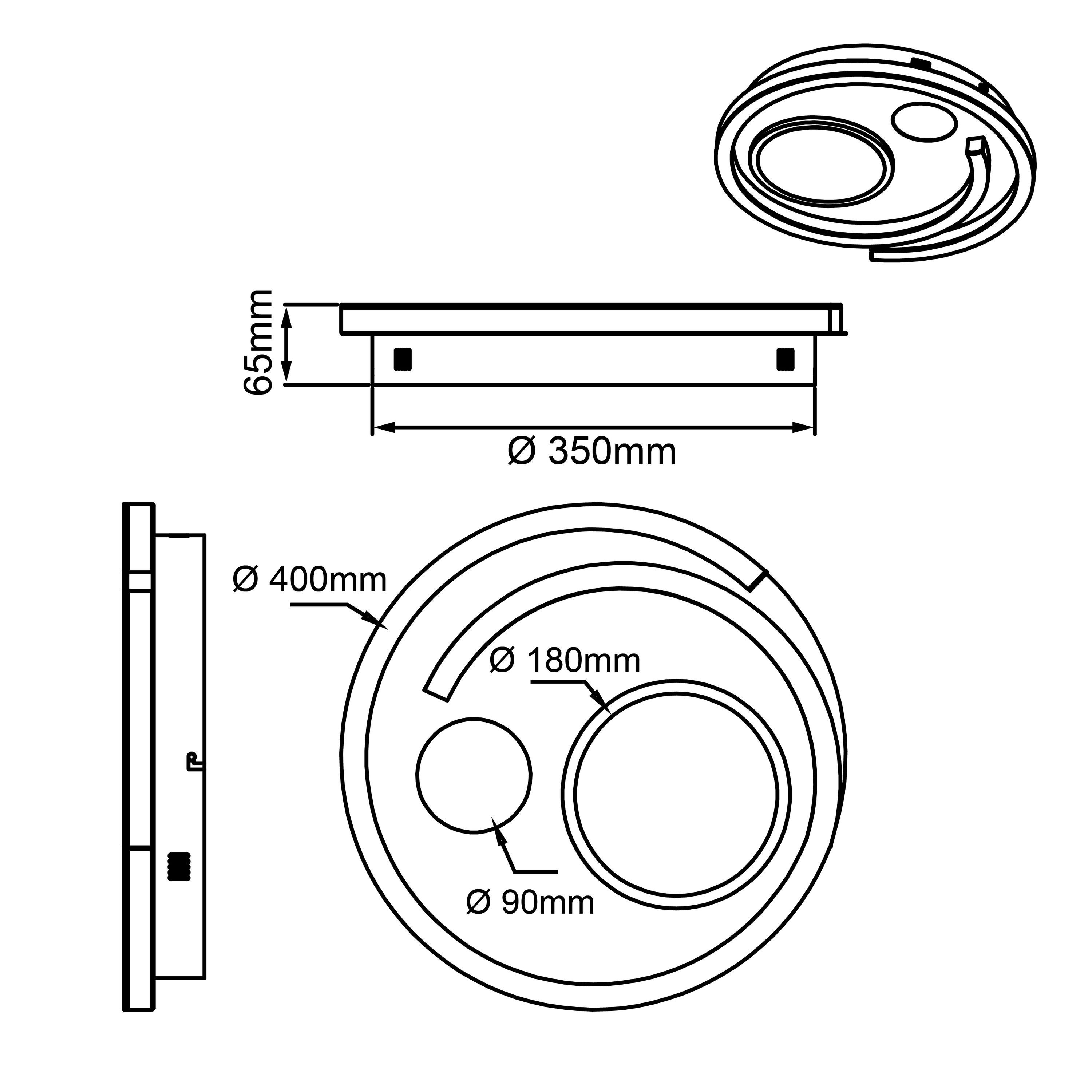 LED Thekla, LED Deckenleuchte weiß/schwarz, Lampe, 40x40cm Thekla 1x 3000-6000K, Brilliant Deckenleuchte integrier