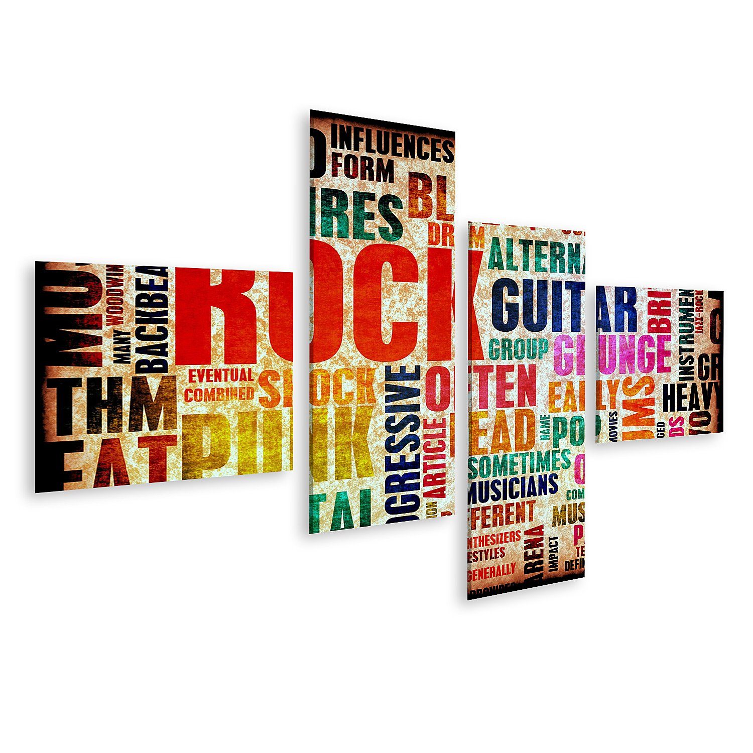 Leinwandbild Bild auf Leinwand Rockmusik Poster Kunst als Grunge Hintergrund Wandbi