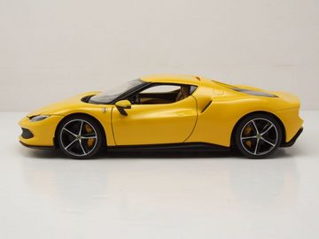 Bburago Modellauto Ferrari 296 GTB gelb Modellauto 1:18 Bburago, Maßstab 1:18