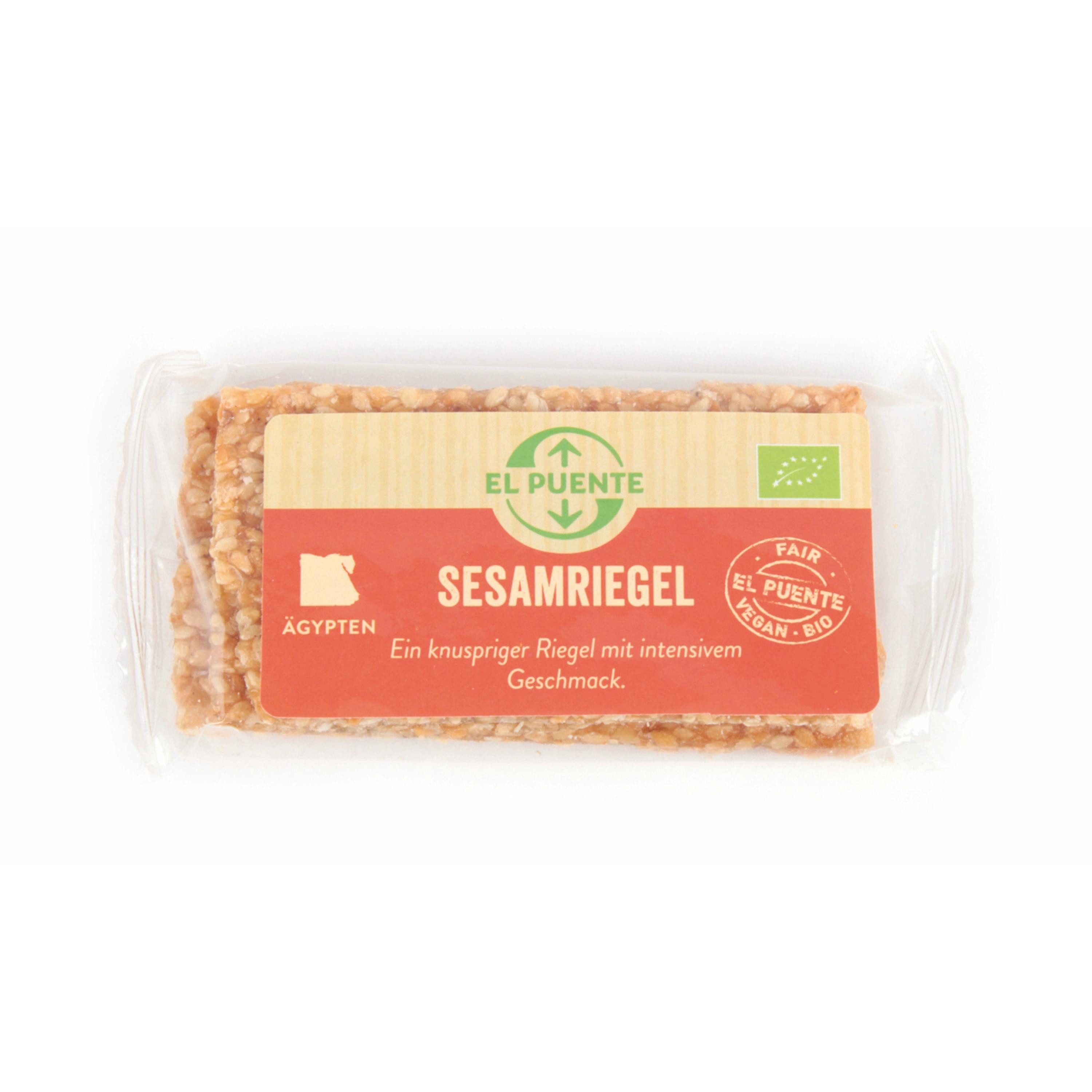 El Puente Riegel Vegane Bio-Sesamriegel 3 x 9 g, Fair Trade, Vegan, Bio, Glutenfrei, Handmade