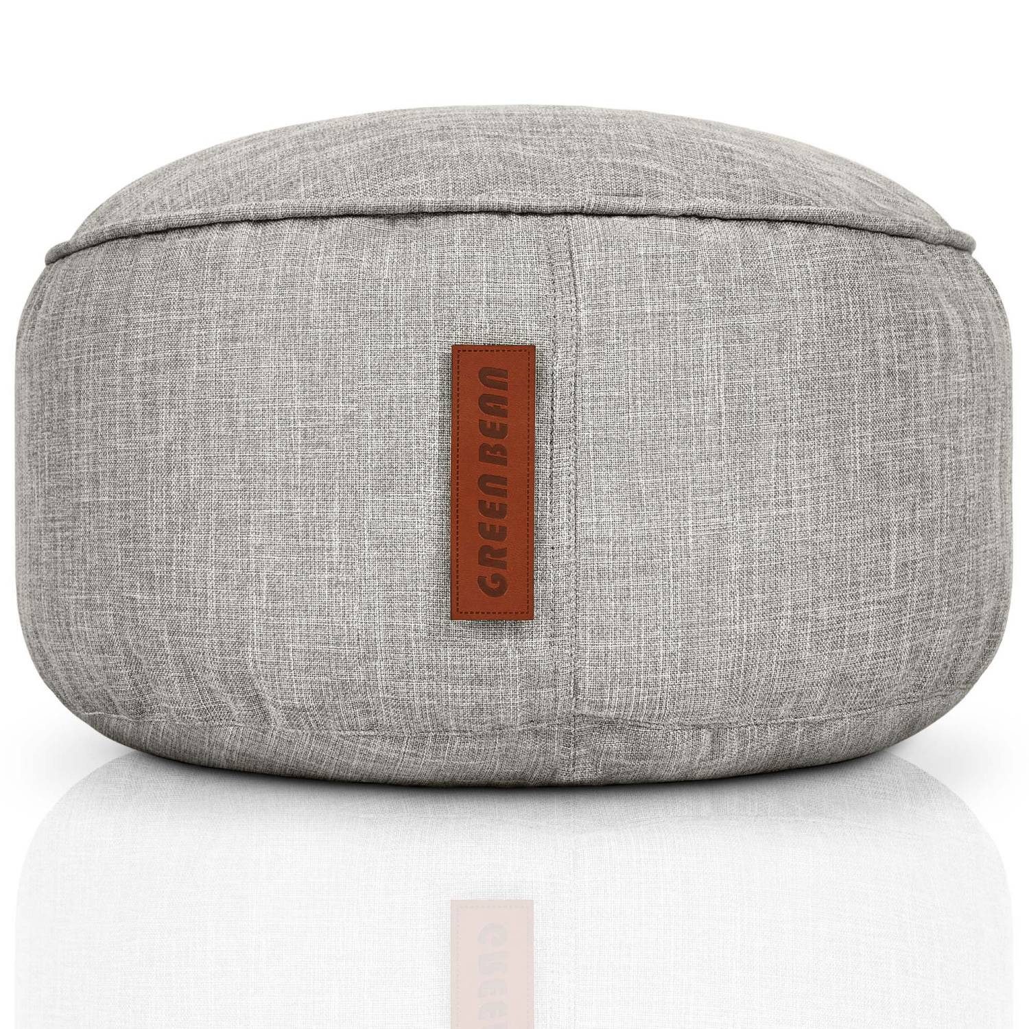 Green Bean Pouf Sitzsack-Hocker Home Linen 45x25cm (Sitzsack-Hocker 45x25cm mit EPS-Perlen Füllung -, Fußhocker Fußkissen Sitz-Pouf für Sitzsäcke), Bodenkissen für Kinder und Erwachsene - Sitzkissen Sitzhocker