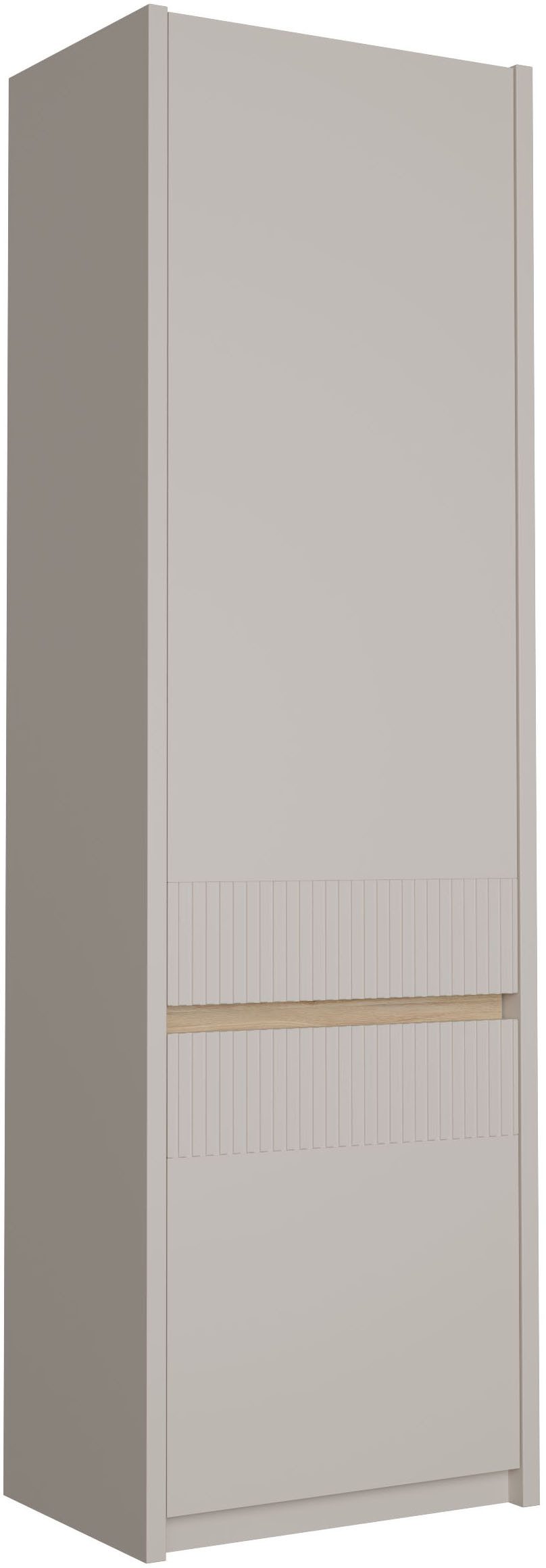 FORTE Drehtürenschrank Oak Squere B/H/T 60,6/197,4/41,7 cm/ Softclose, inklusive Beleuchtung